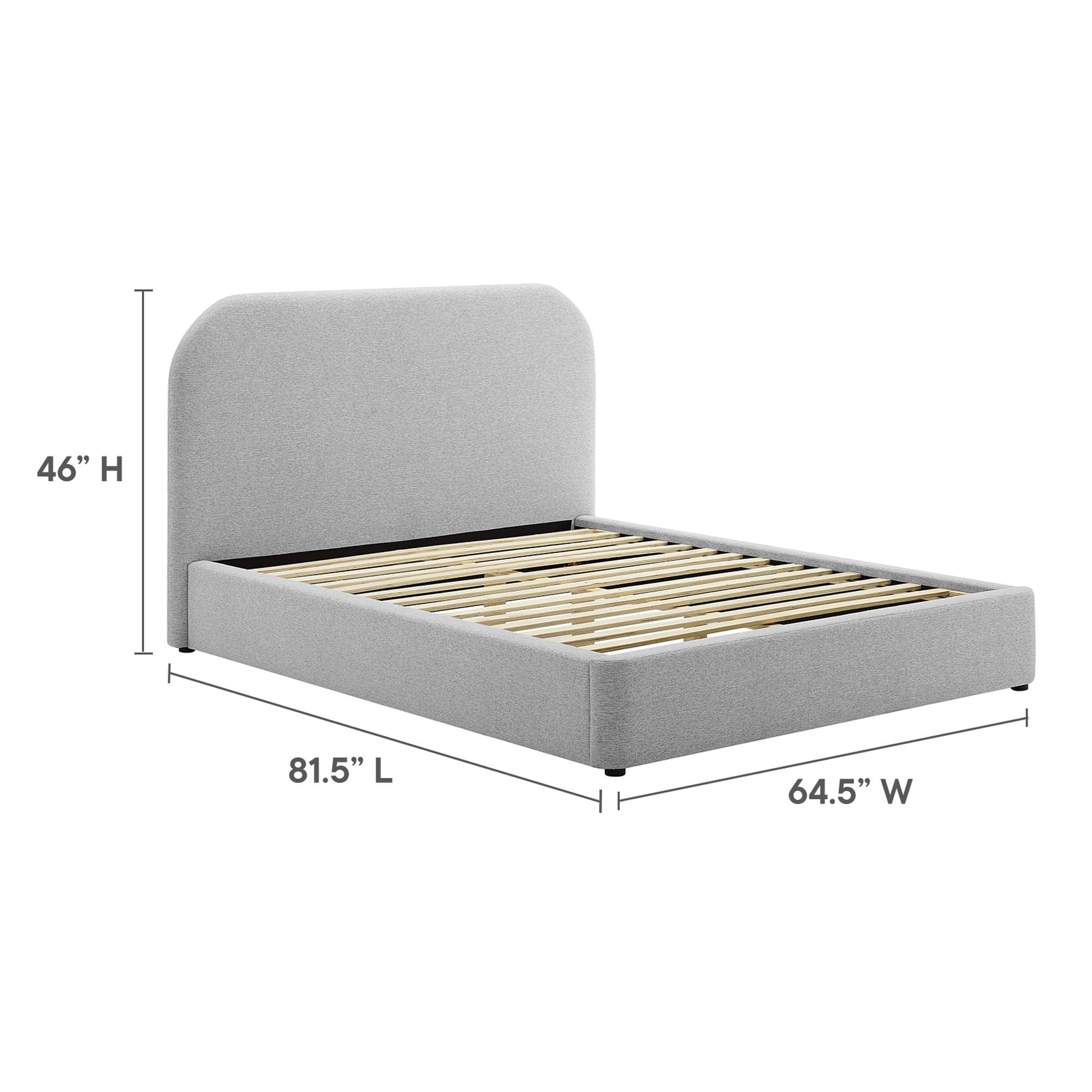 Upholstered Curved Platform Bed with Heathered Fabric - Image 23