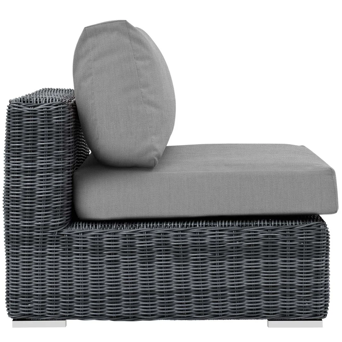 Two-Tone Wicker Armless Outdoor Sectional Chair for Patio and Garden Seating - Image 11