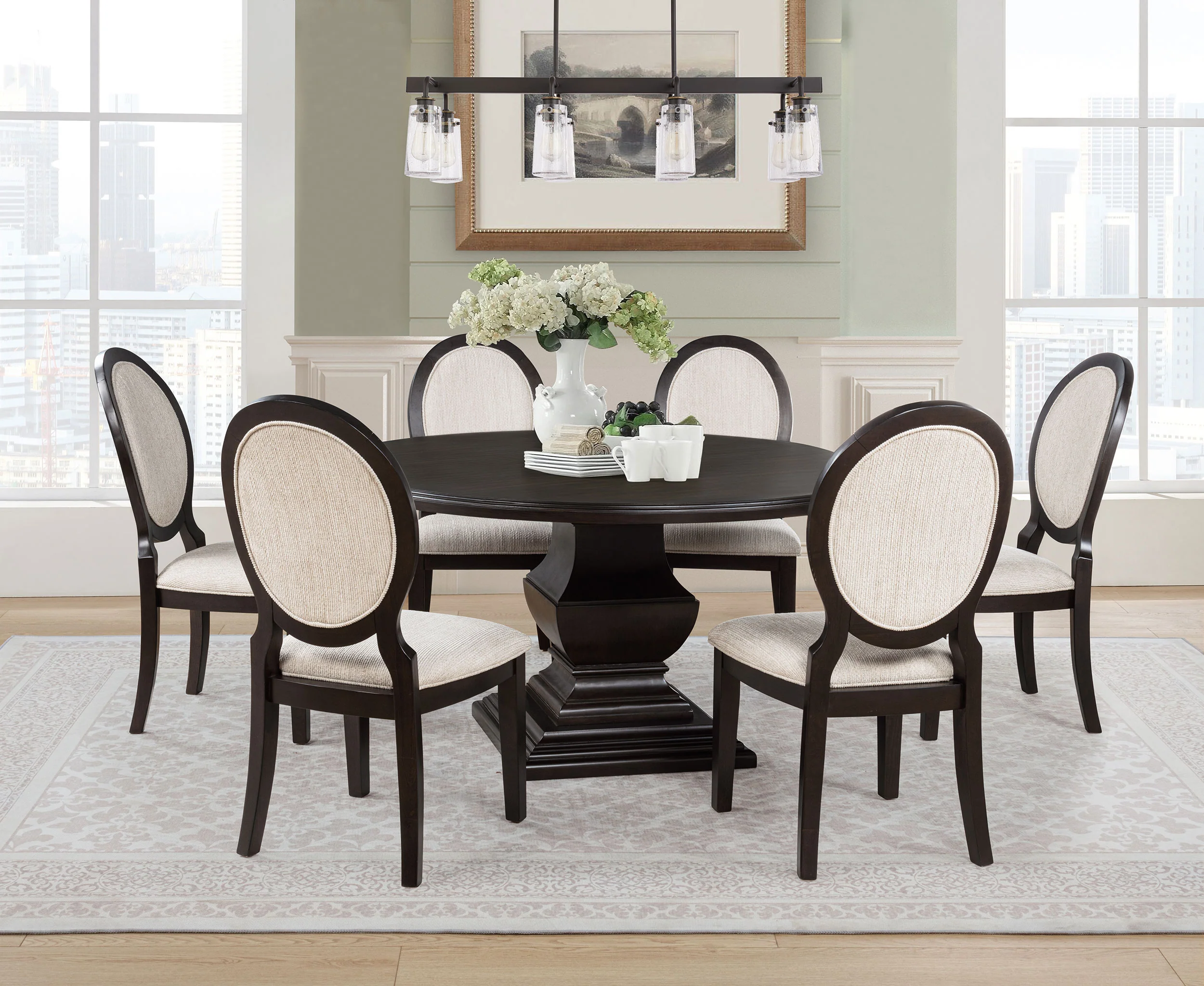 Twyla 60-Inch Round Dark Cocoa Wood Dining Table - Image 7