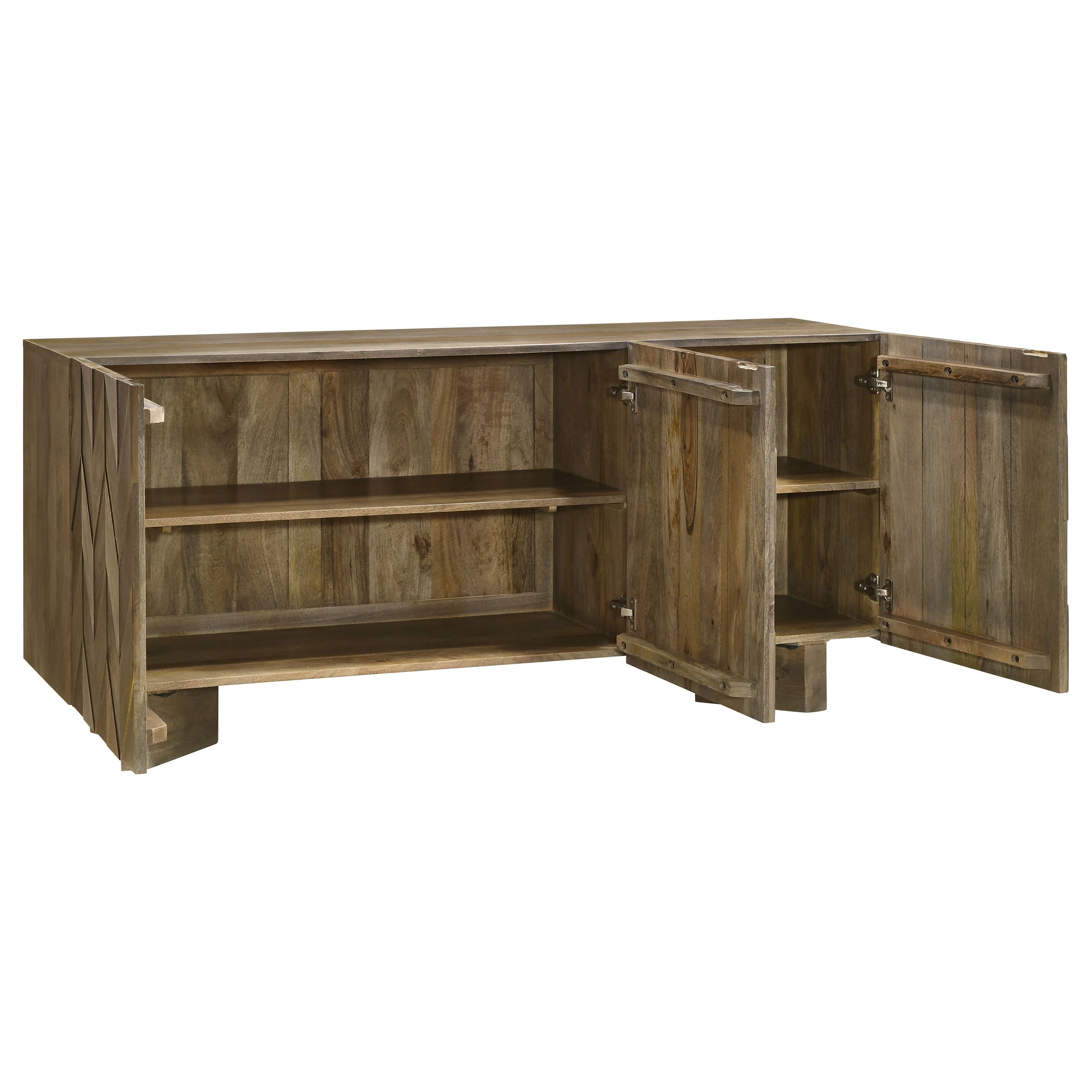 Tyler 3-Door Solid Wood Sideboard, Mango Brown - Image 2