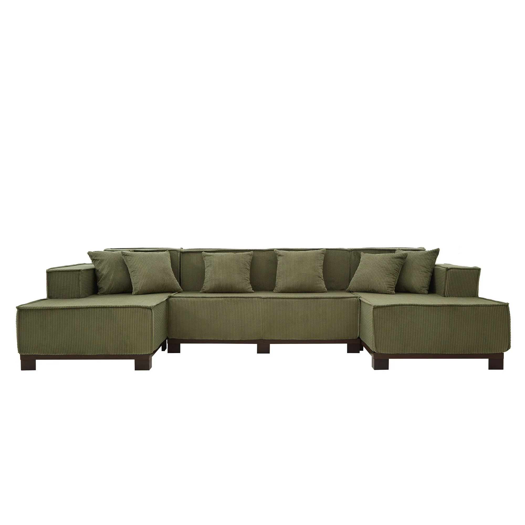 U-Shaped Sectional Sofa With RGB LED Light Strip And 6 Pillows - Image 23