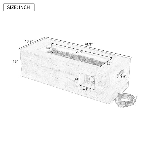 U_STYLE 2-Piece 41.9" Propane Fire Pit Set with MGO Tank Cover Table - Image 10