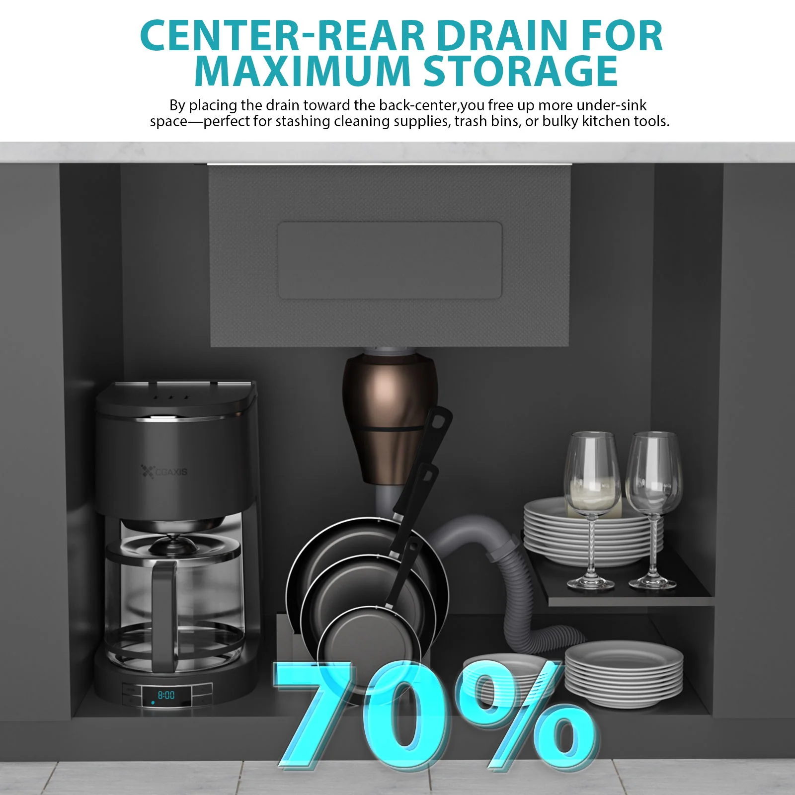 Undermount Kitchen Sink With Deep Single Bowl - Image 14