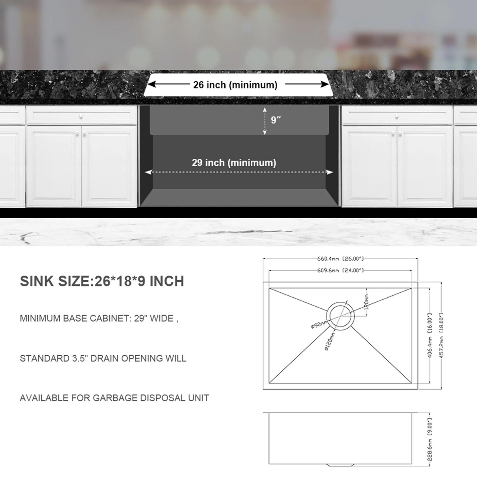 Undermount Stainless Steel Kitchen Sink, Deep Single Bowl Basin - Image 20