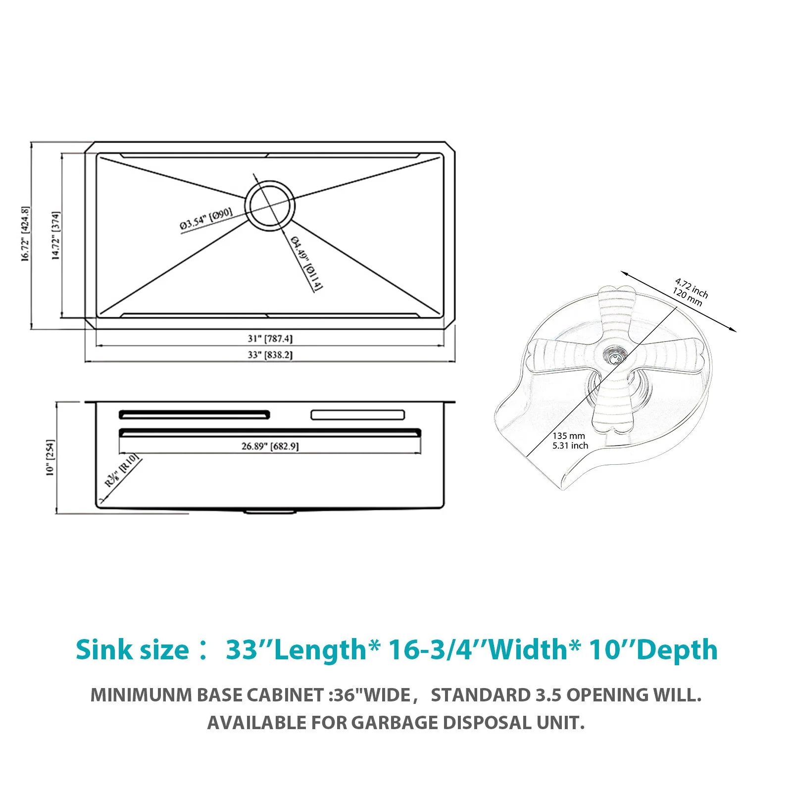 Undermount Stainless Steel Kitchen Sink With Pull Down Faucet & Ledge Workstation - Image 3