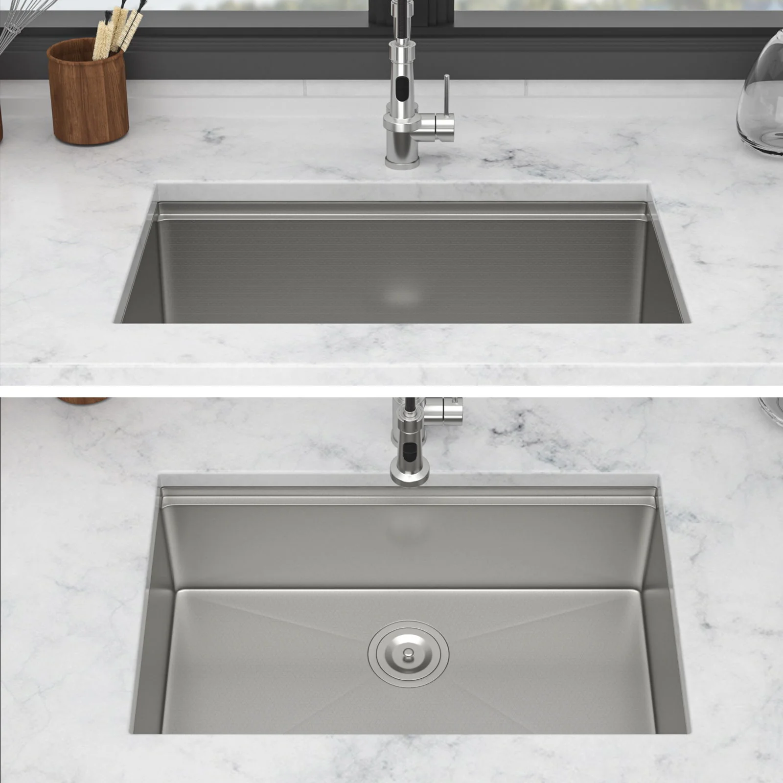 Undermount Workstation Kitchen Sink Stainless Steel Single Bowl - Image 25