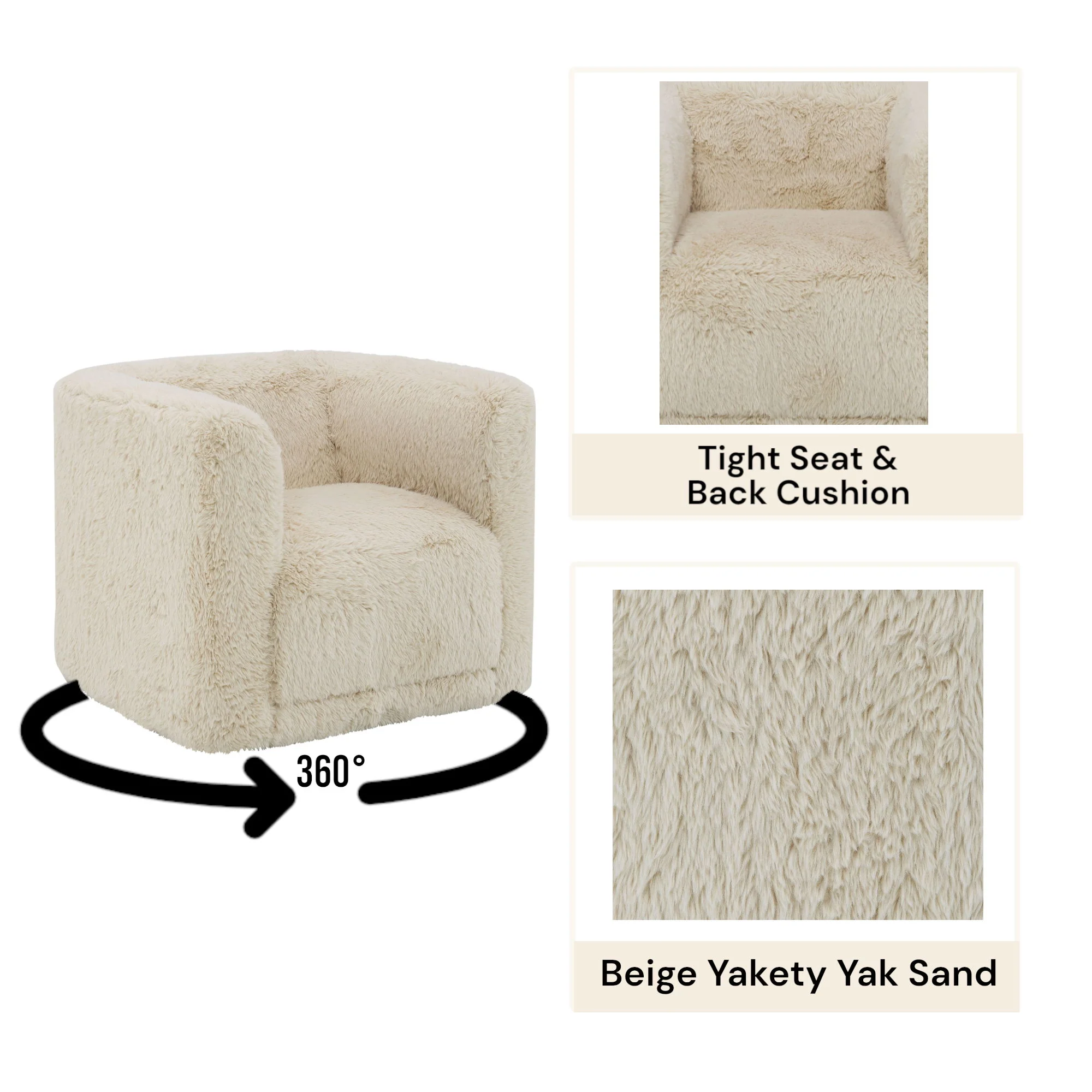 Upendo - Chair With Swivel - Sand - Image 4