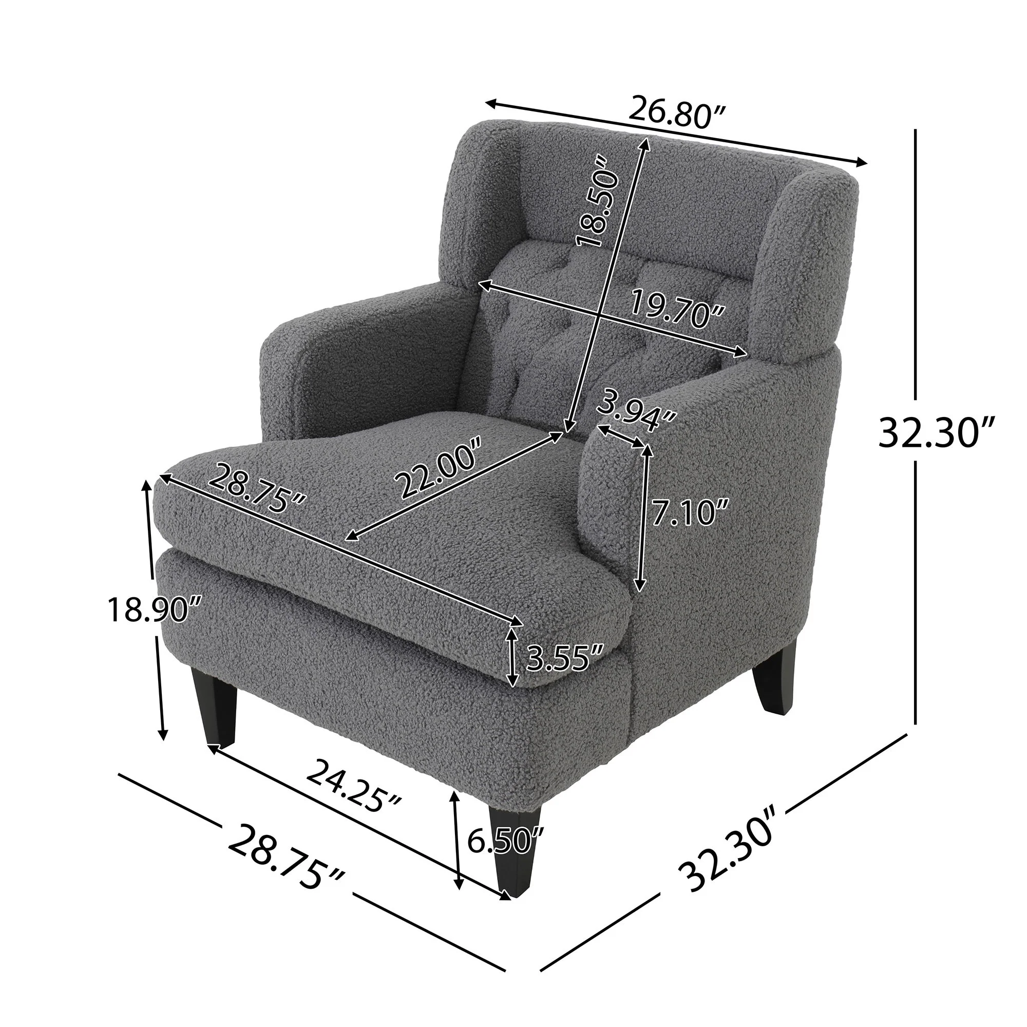 Upholstered Accent Chair Tufted Armchair For Living Room And Bedroom - Image 23