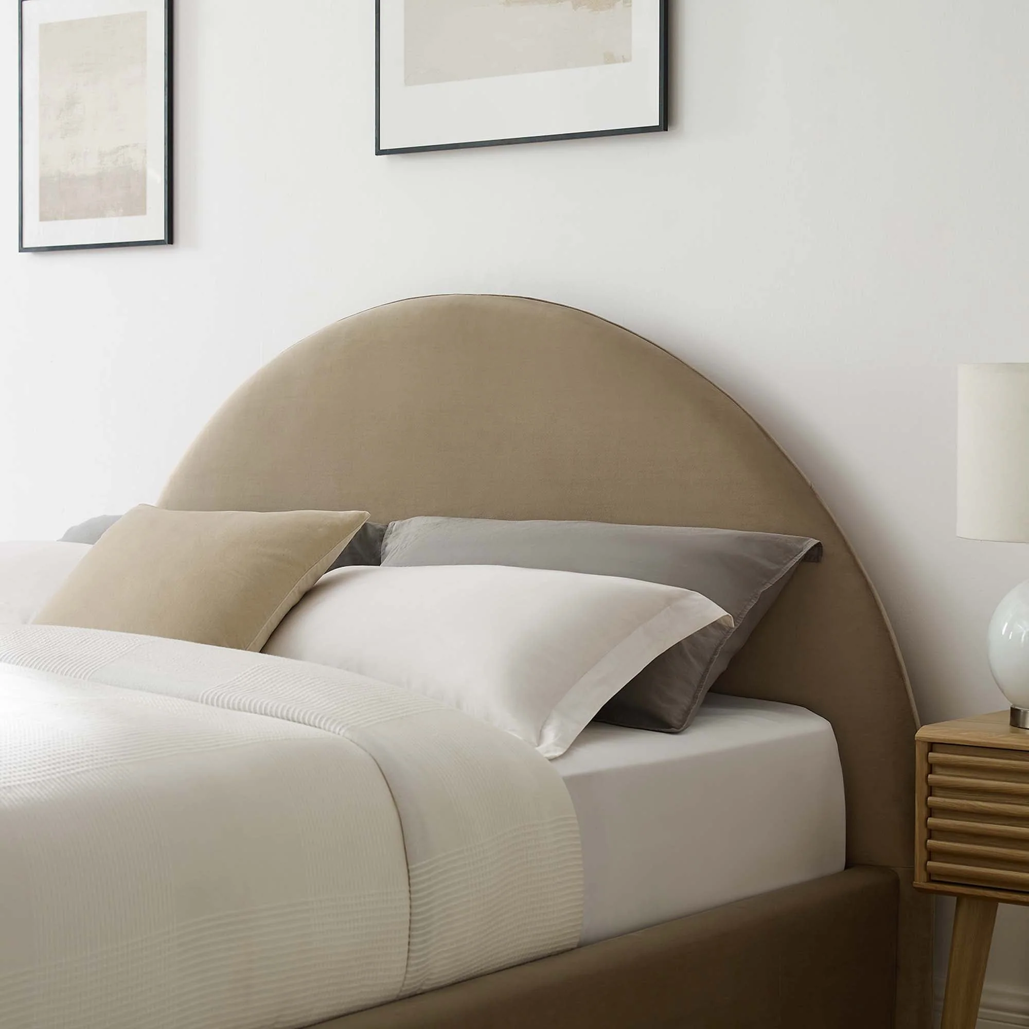 Upholstered Arched Platform Bed with Performance Velvet - Image 34