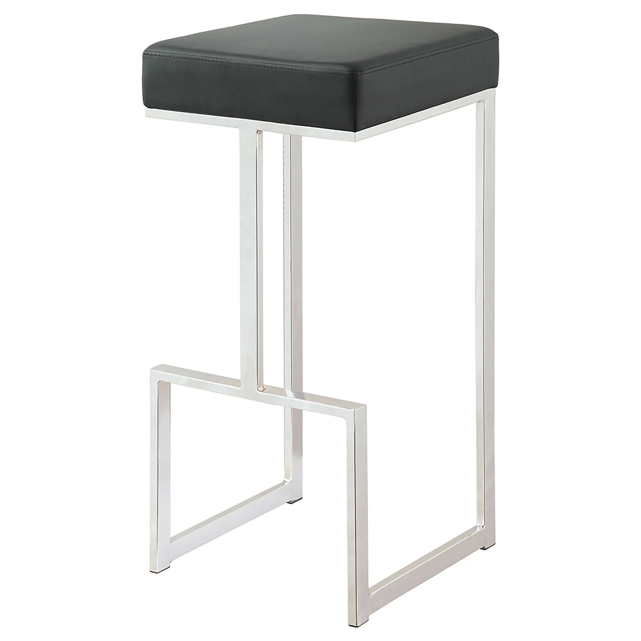 Upholstered Bar Stool With High-Shine Legs - Image 2