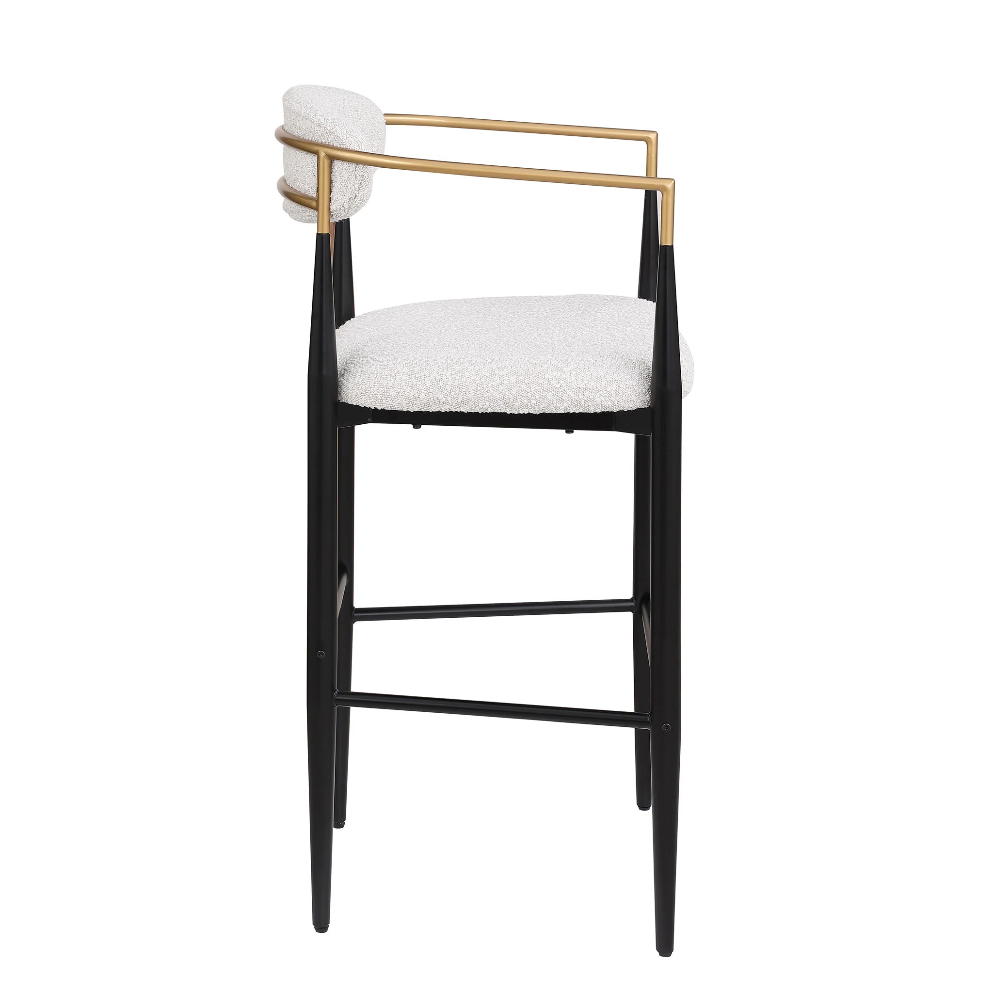 Upholstered Bar Stools With Backs For Kitchen Island (Set of 2) - Beige - Image 3