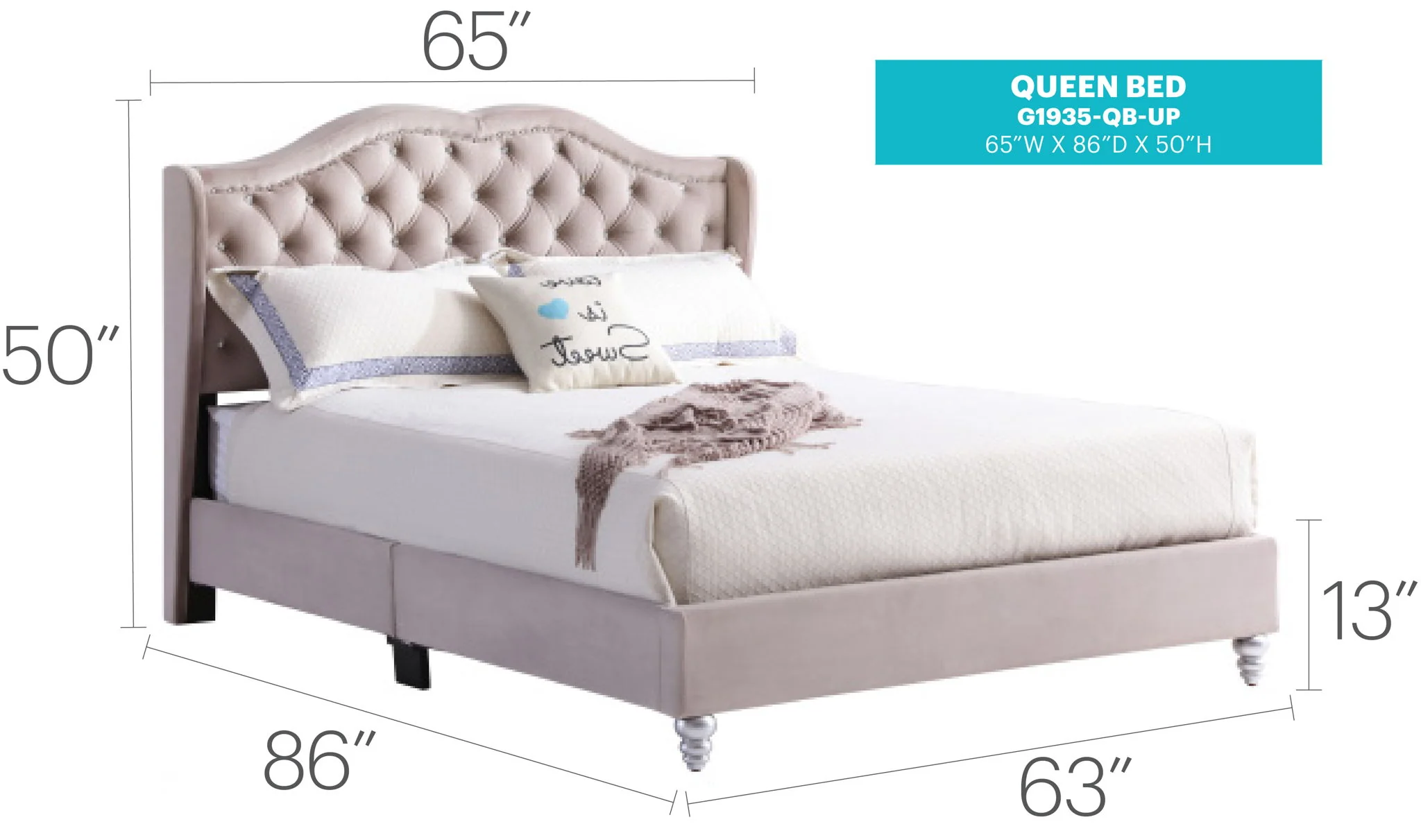 Upholstered Bed Transitional - Image 6
