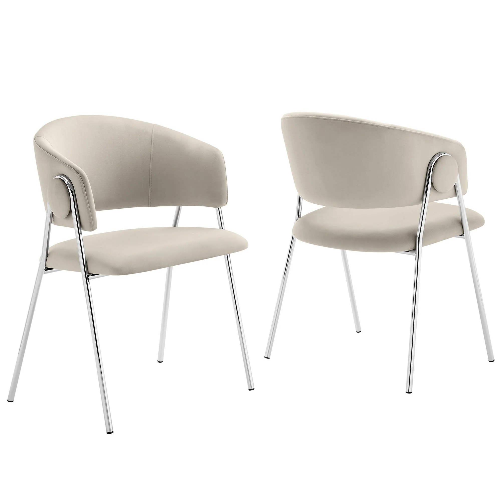 Upholstered Chenille Barrel Dining Chairs Set of 2 - Image 7