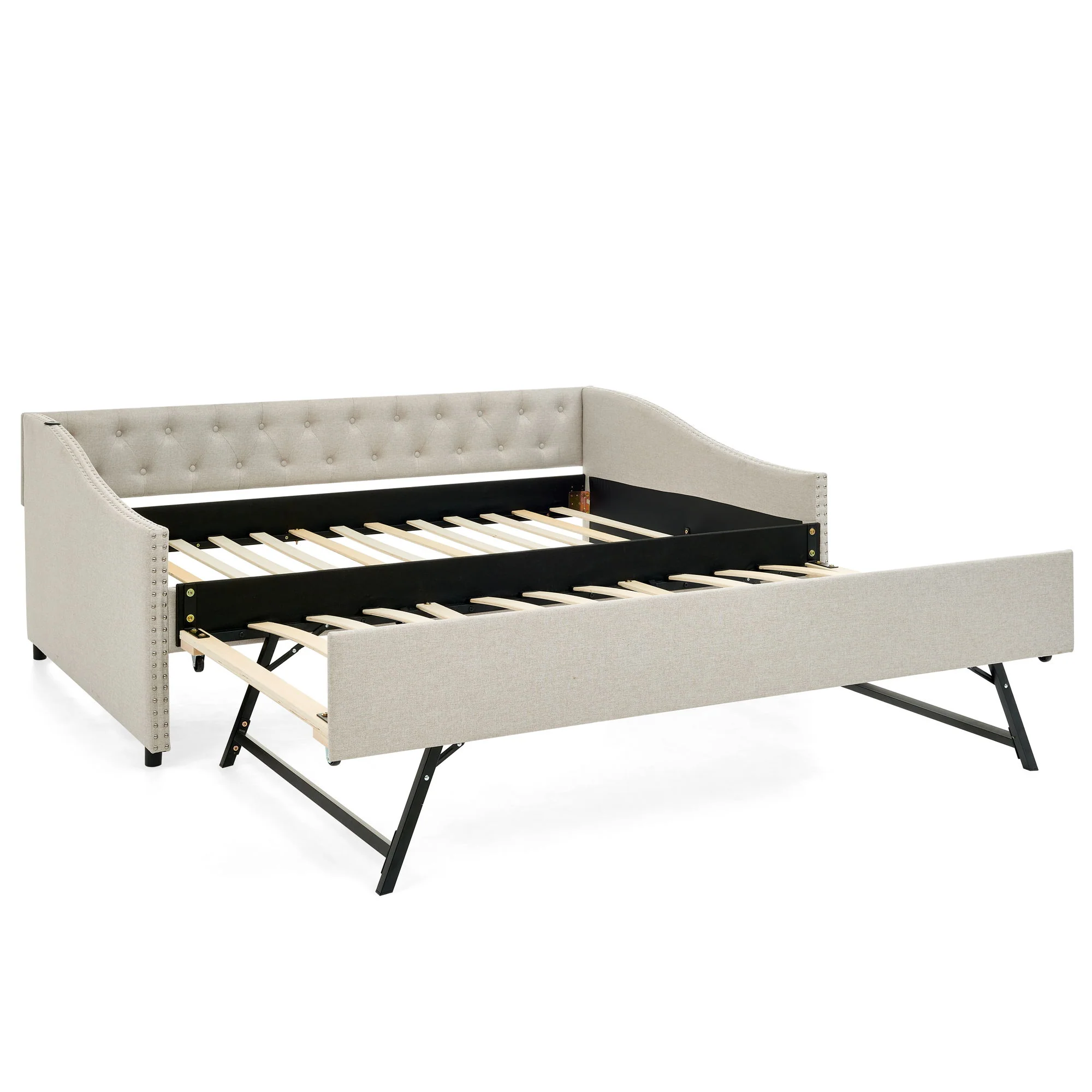 Upholstered Daybed With USB Charging & Pull Out Bed - Image 24