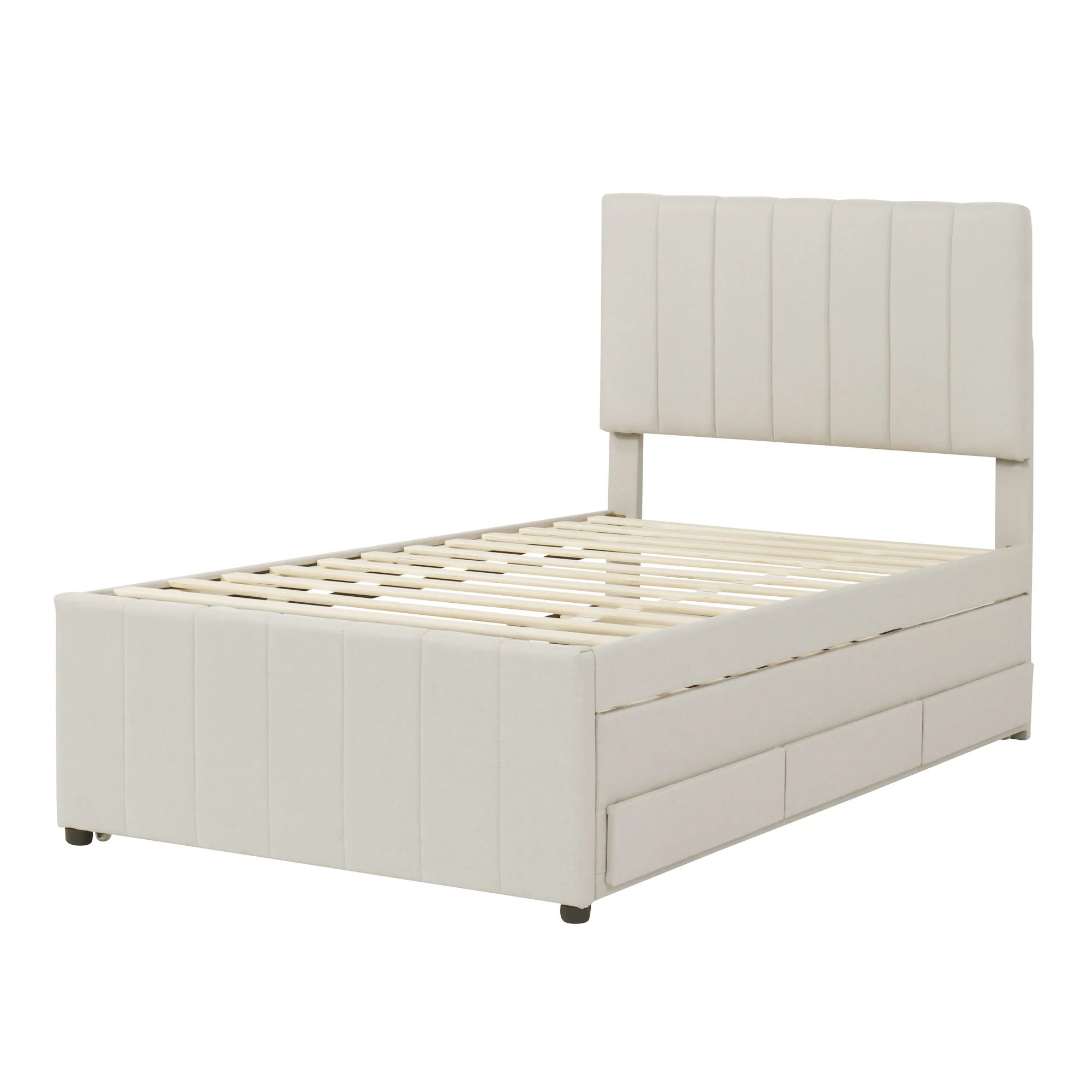 Upholstered Design Platform Bed With Trundle - Image 17