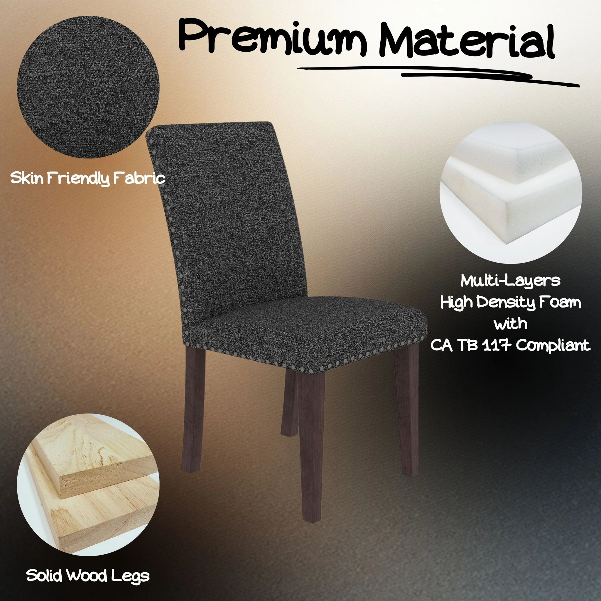 Upholstered Dining Chair With High Back Design (Set of 2) - Image 13