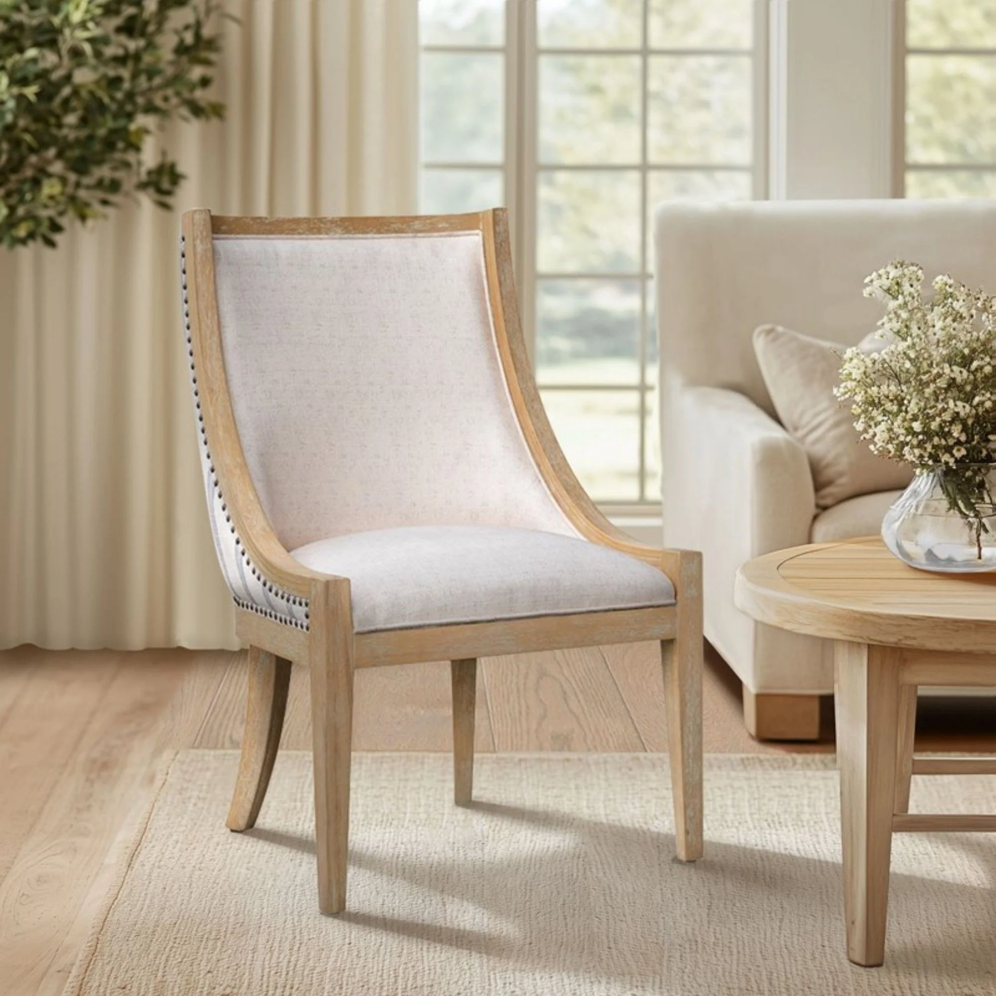Upholstered Dining Chair With Nailhead Trim - Image 12