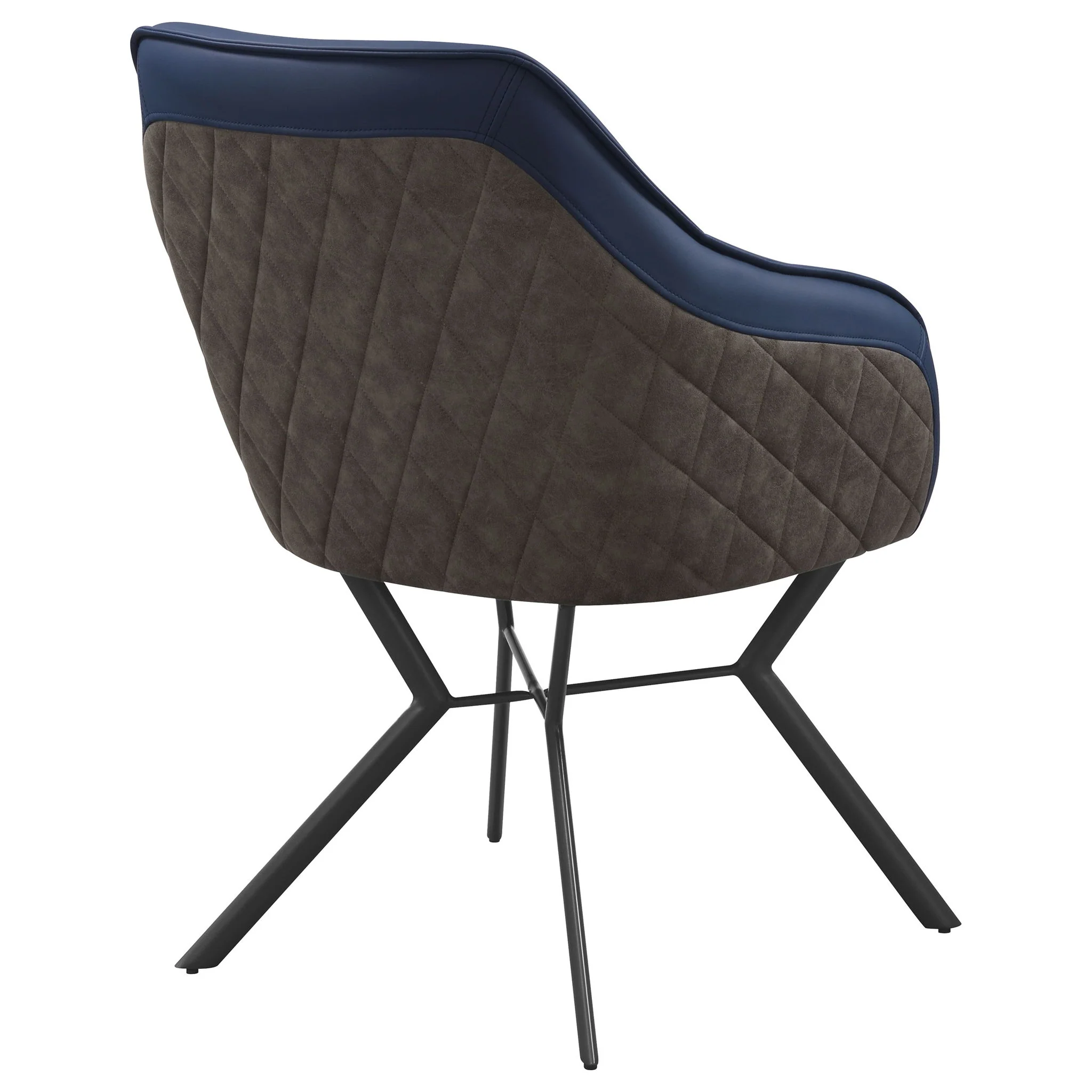 Upholstered Dining Chairs (Set of 2) Retro Bucket Seat - Blue - Image 3