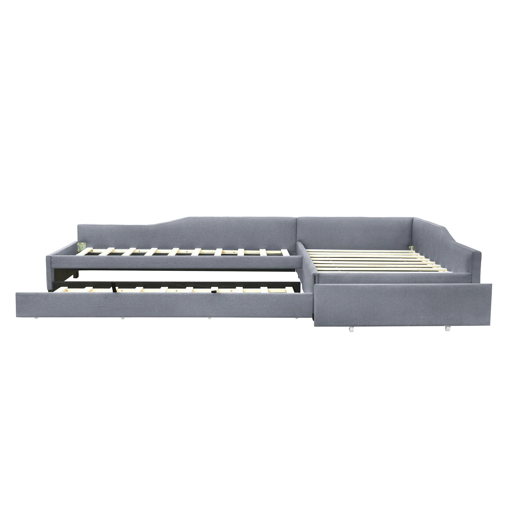 Upholstered Double Daybed With Trundle And Drawer - Image 12