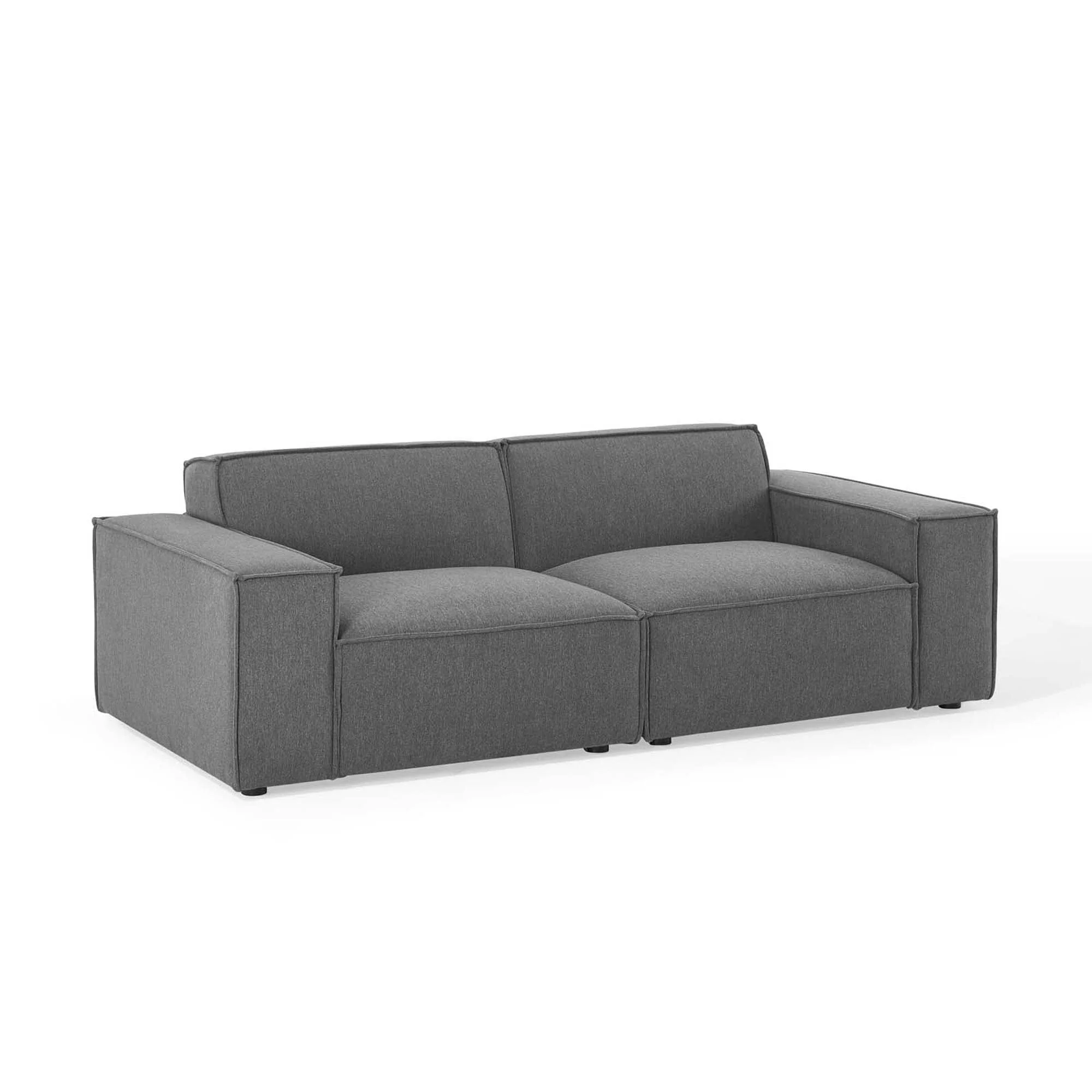 Upholstered Fabric 2-Piece Sectional Sofa - 83 Inch