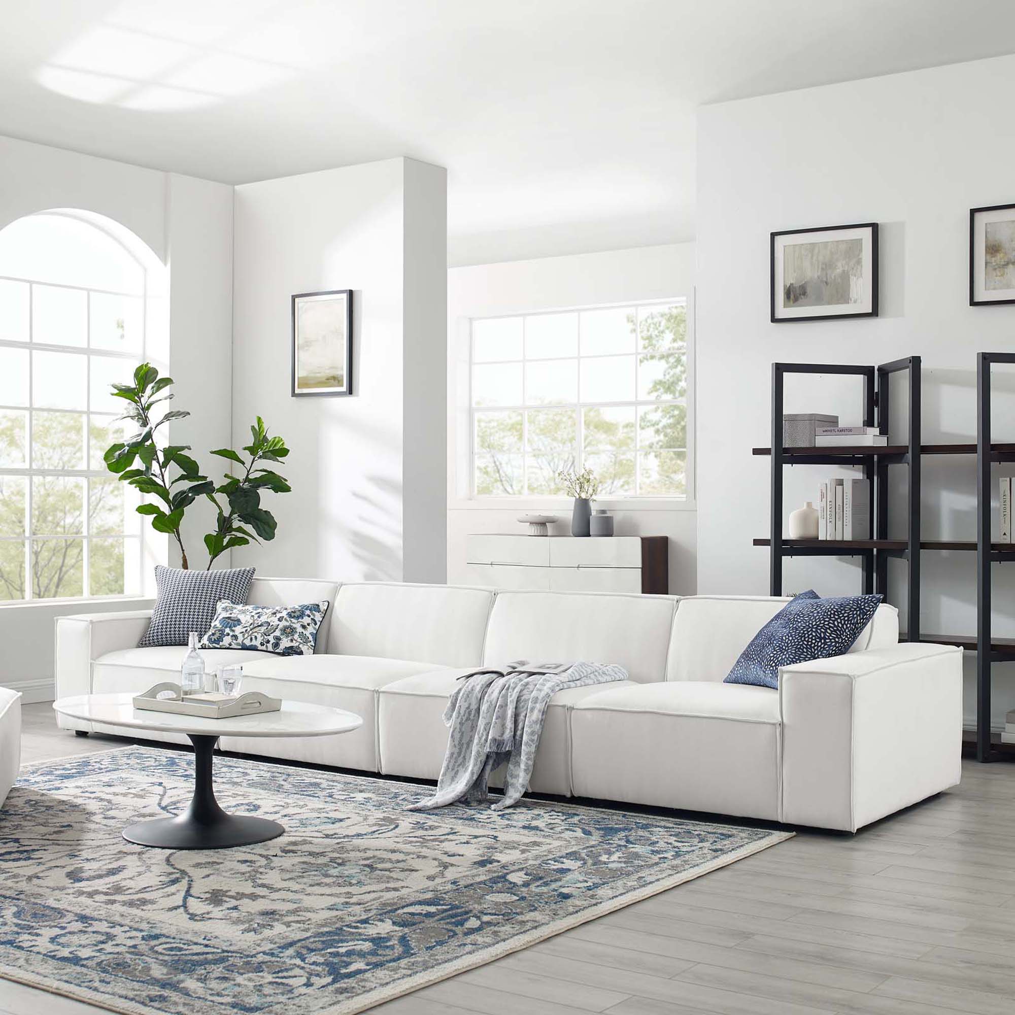 Upholstered Fabric 4-Piece Sectional Sofa - 164 Inch - Image 15