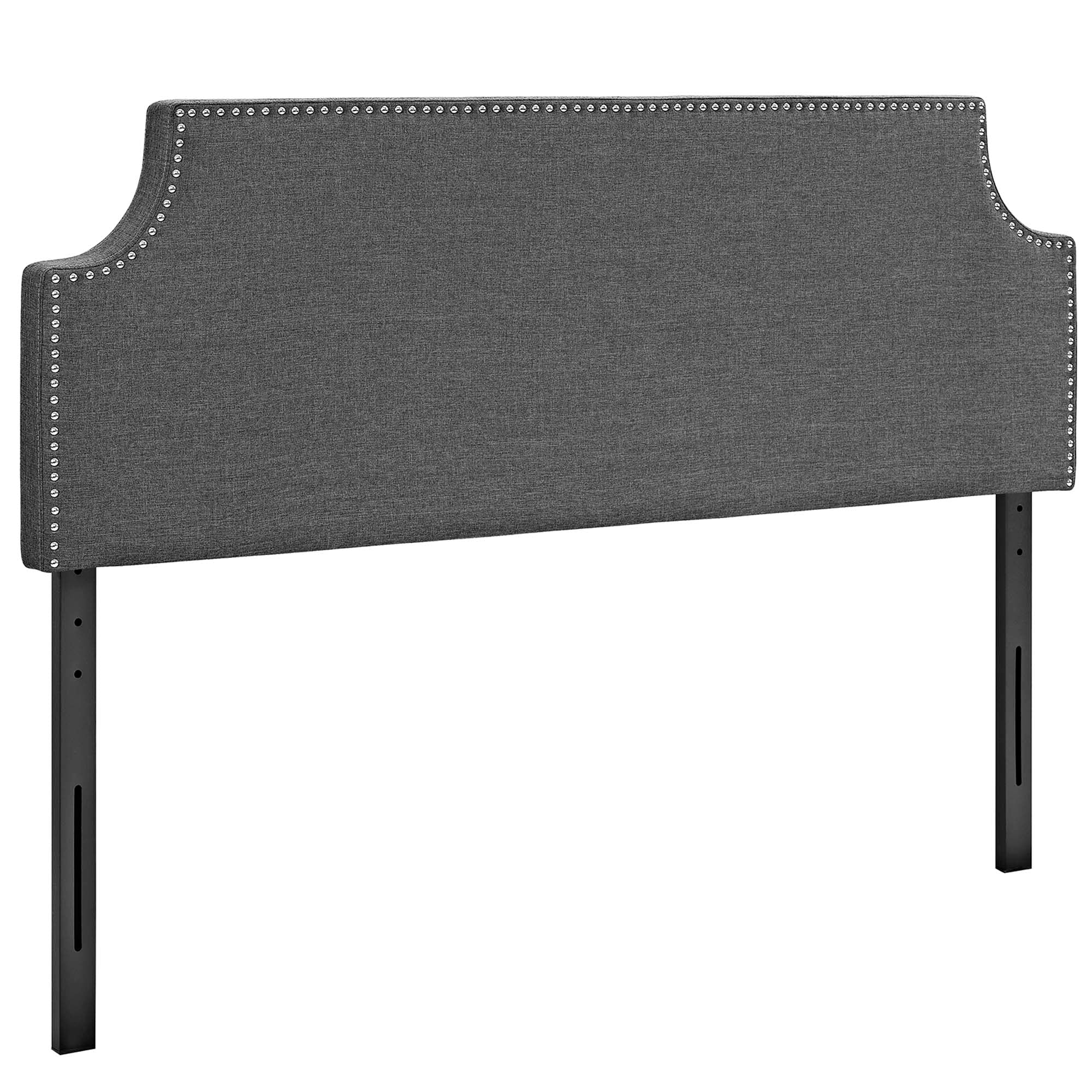 Upholstered Fabric Headboard with Nail Button Trim - Image 10