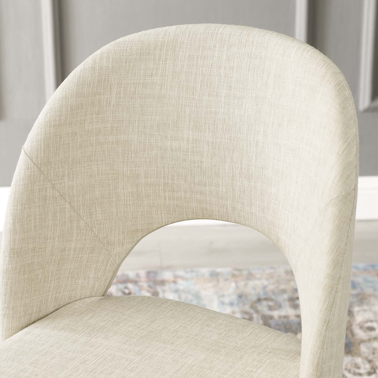 Upholstered Fabric Mid-Century Dining Side Chair – Open Back Design - Image 5
