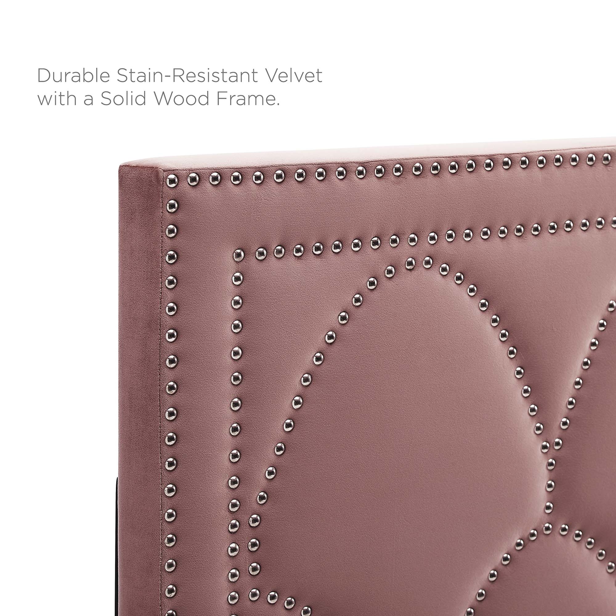 Upholstered Headboard with Nailhead Scale Detailing - Image 14