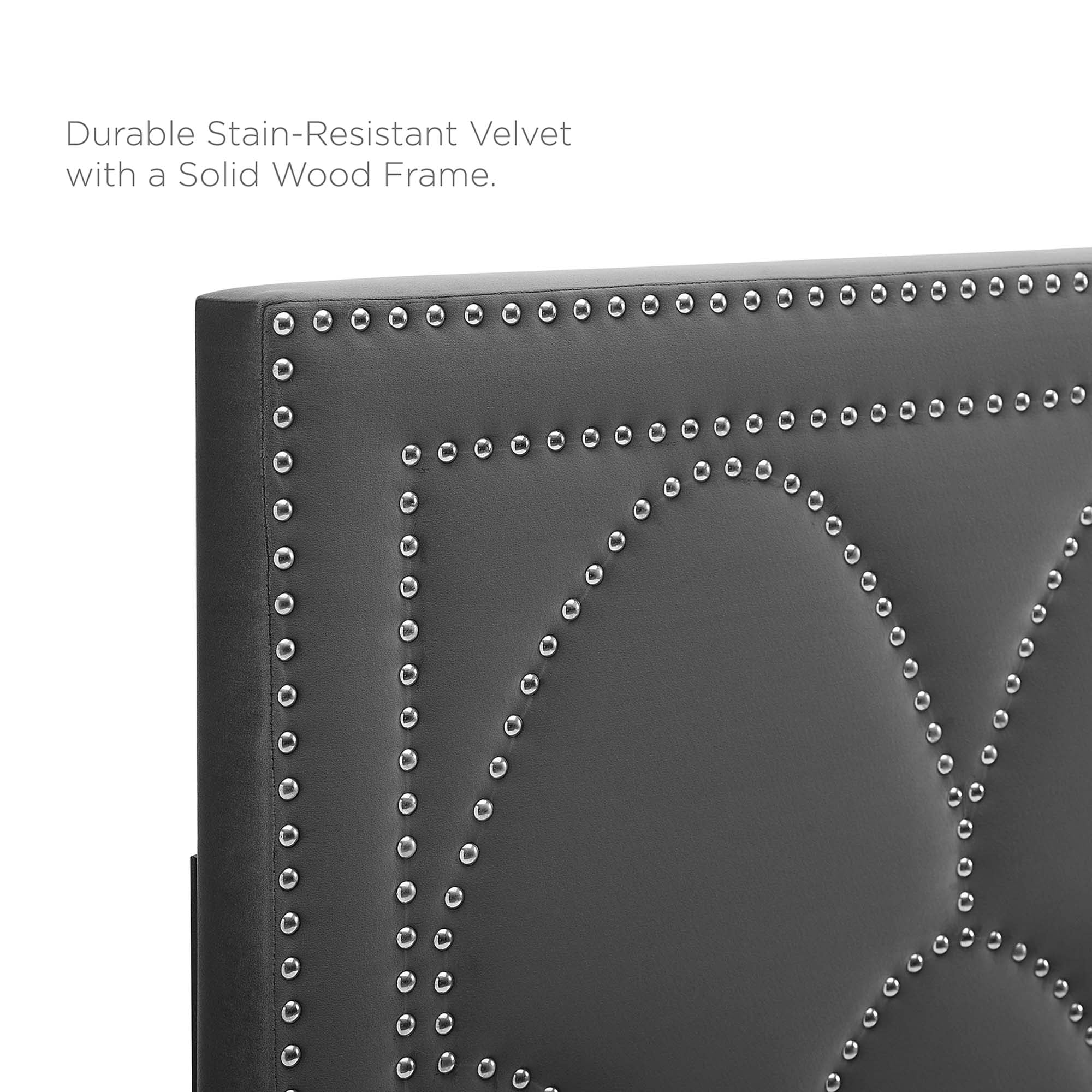 Upholstered Headboard with Nailhead Scale Detailing - Image 2
