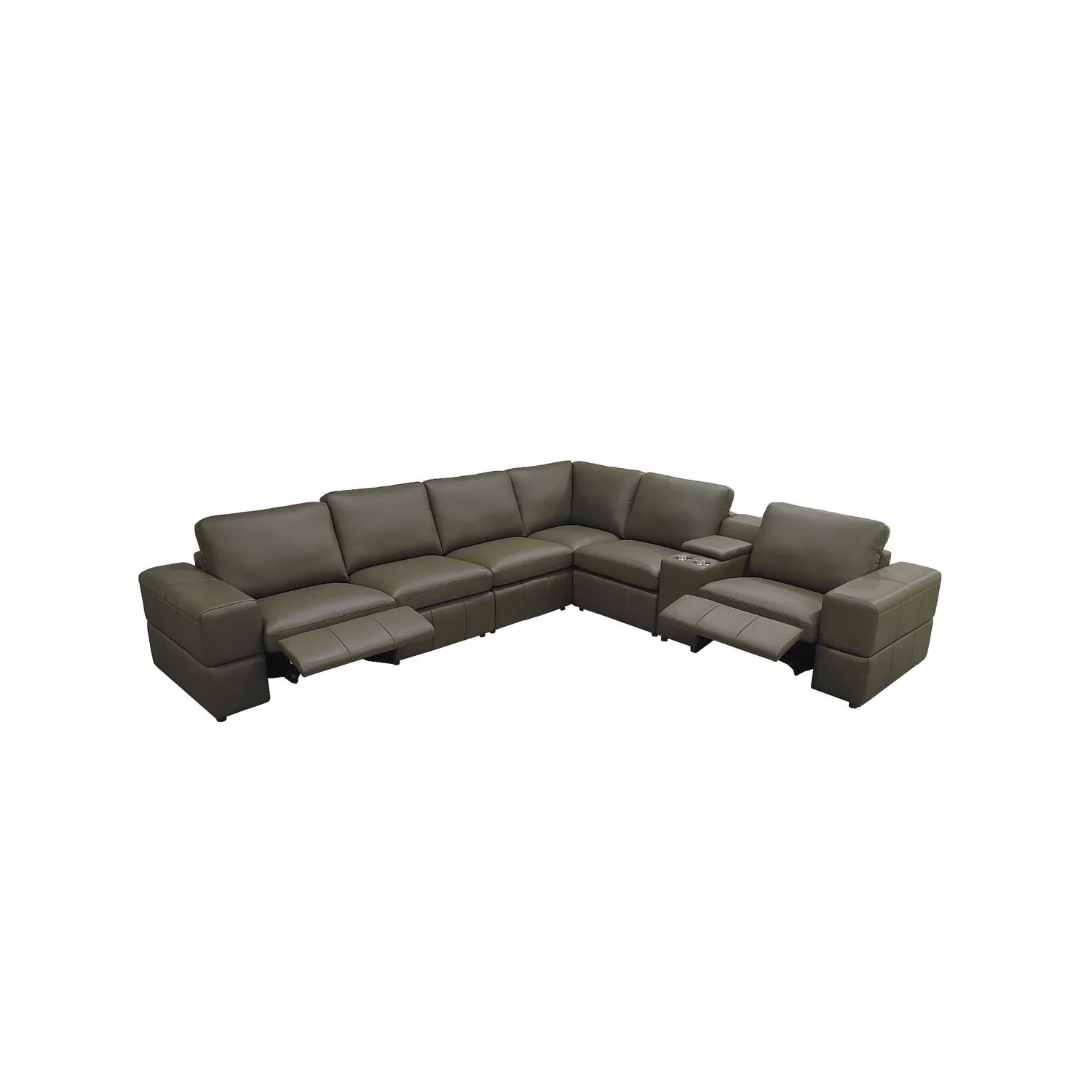 Upholstered Large Arms Sectional With Recliner Seats - Image 18