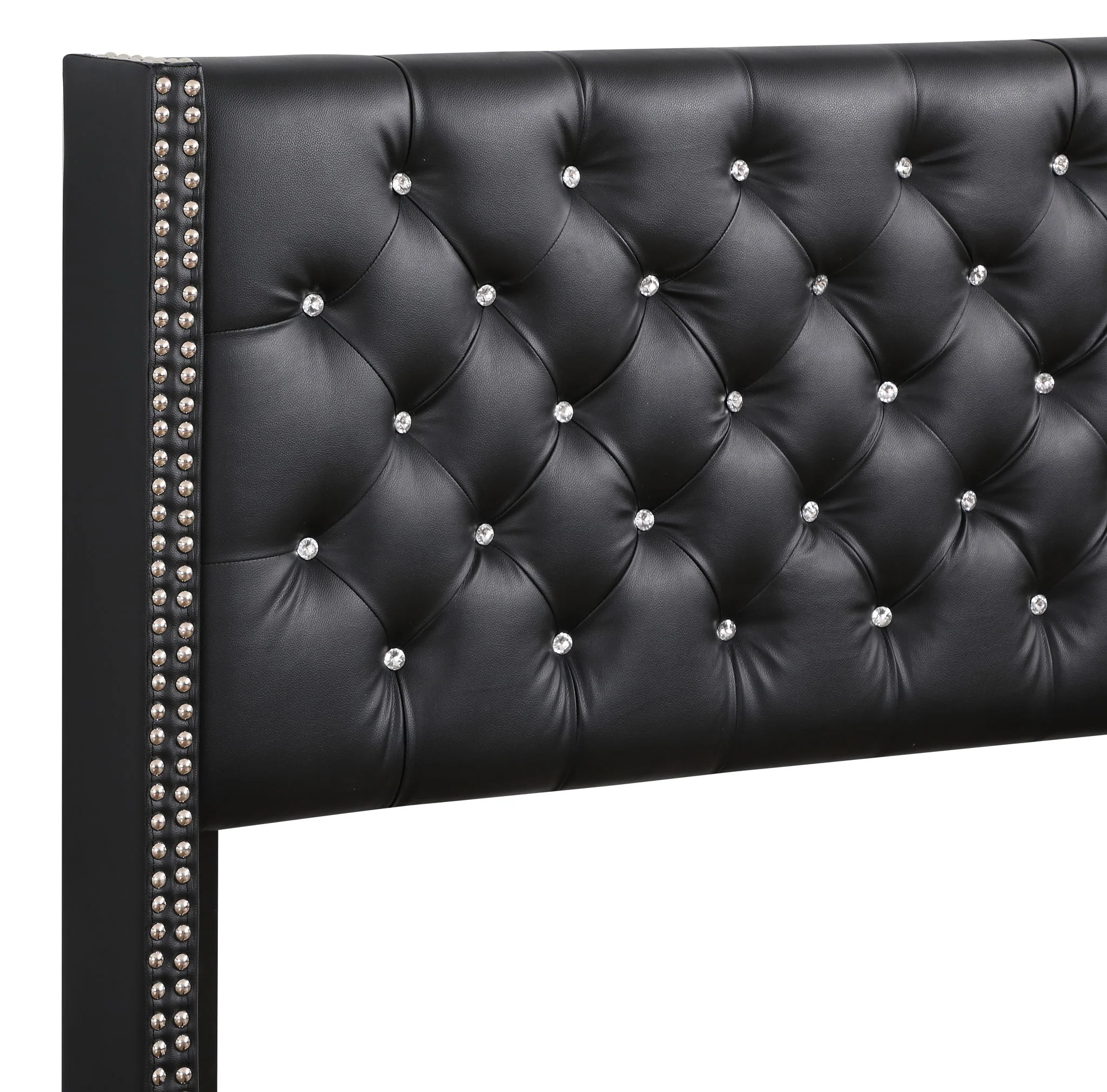 Upholstered Nailhead Trim Chic Bed - Image 41