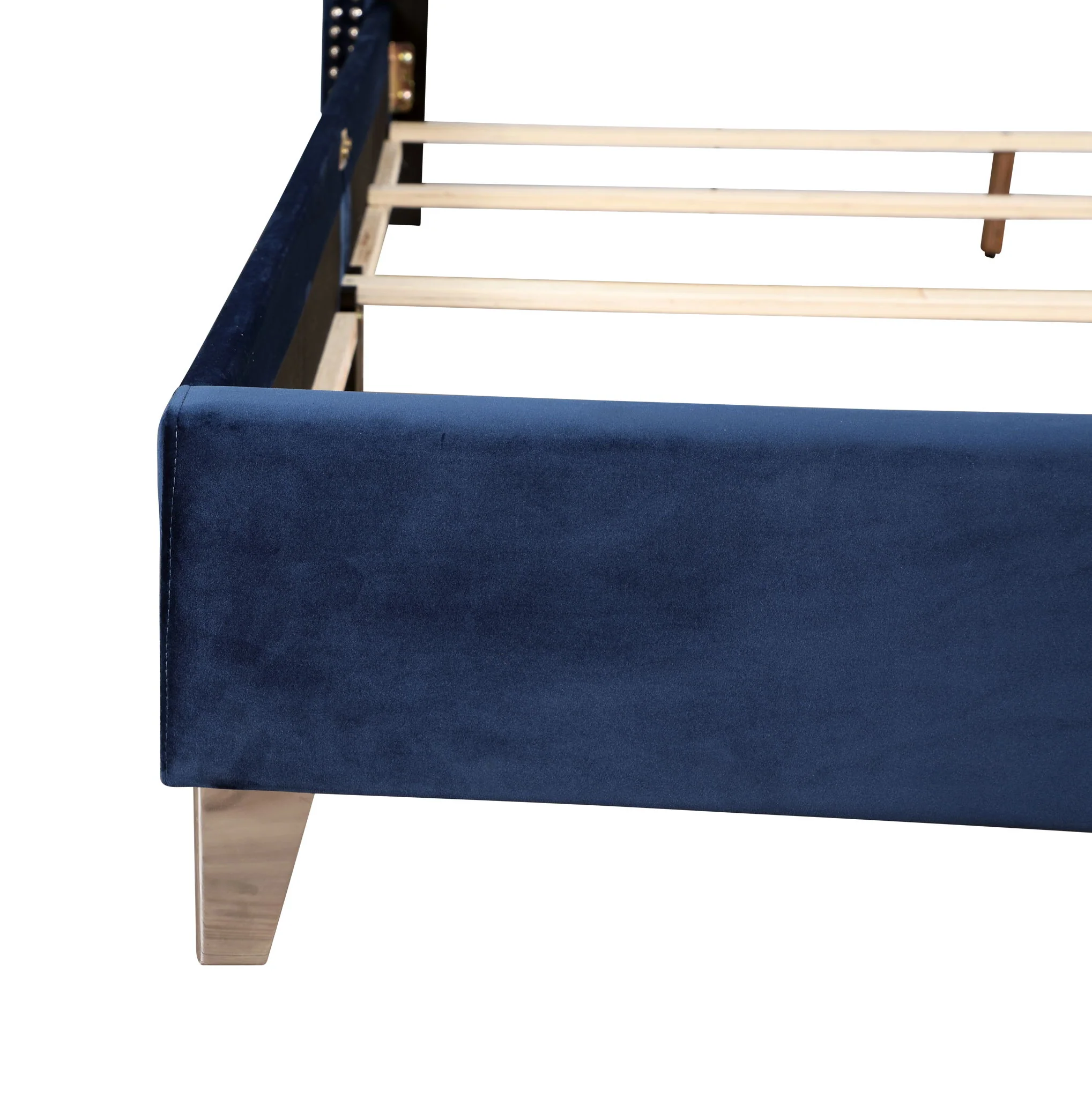 Upholstered Nailhead Trim Chic Bed - Image 43