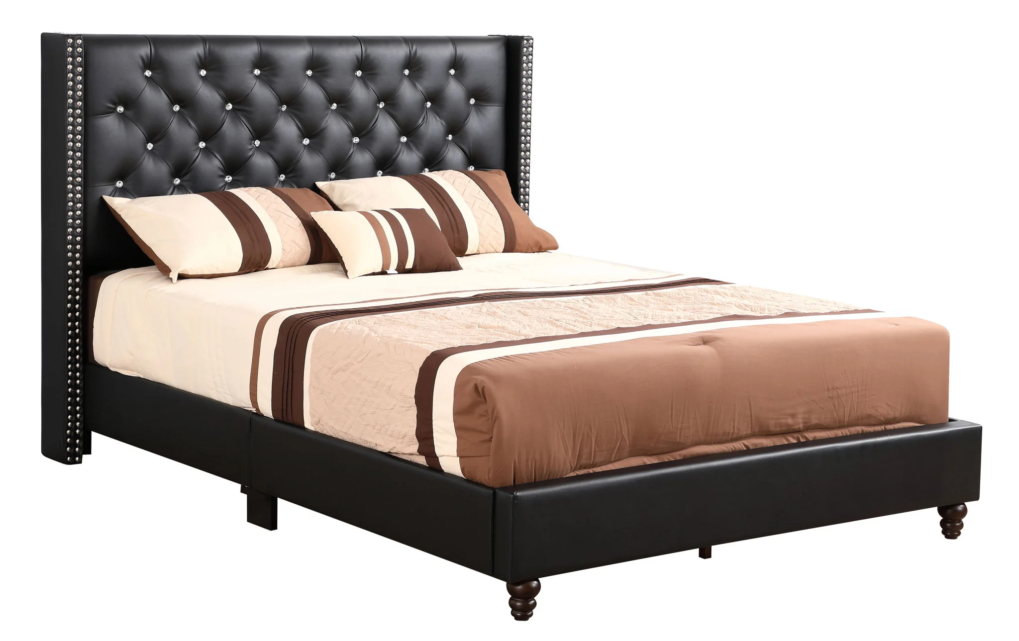 Upholstered Nailhead Trim Chic Bed - Image 49