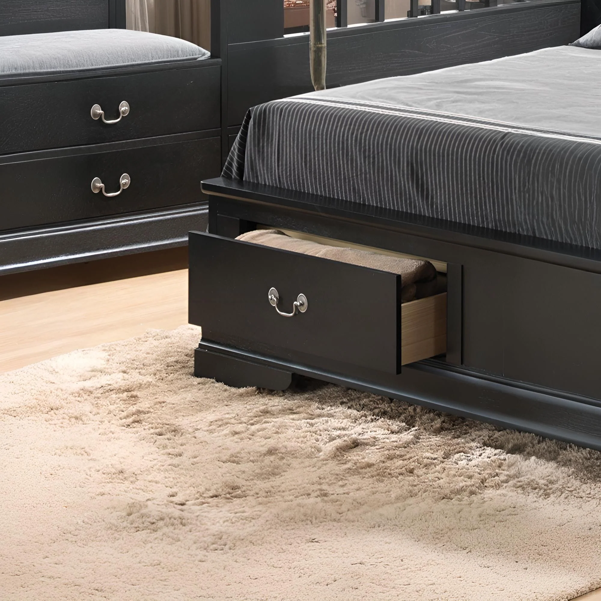Upholstered Panel Sleigh Bed Design - Image 44