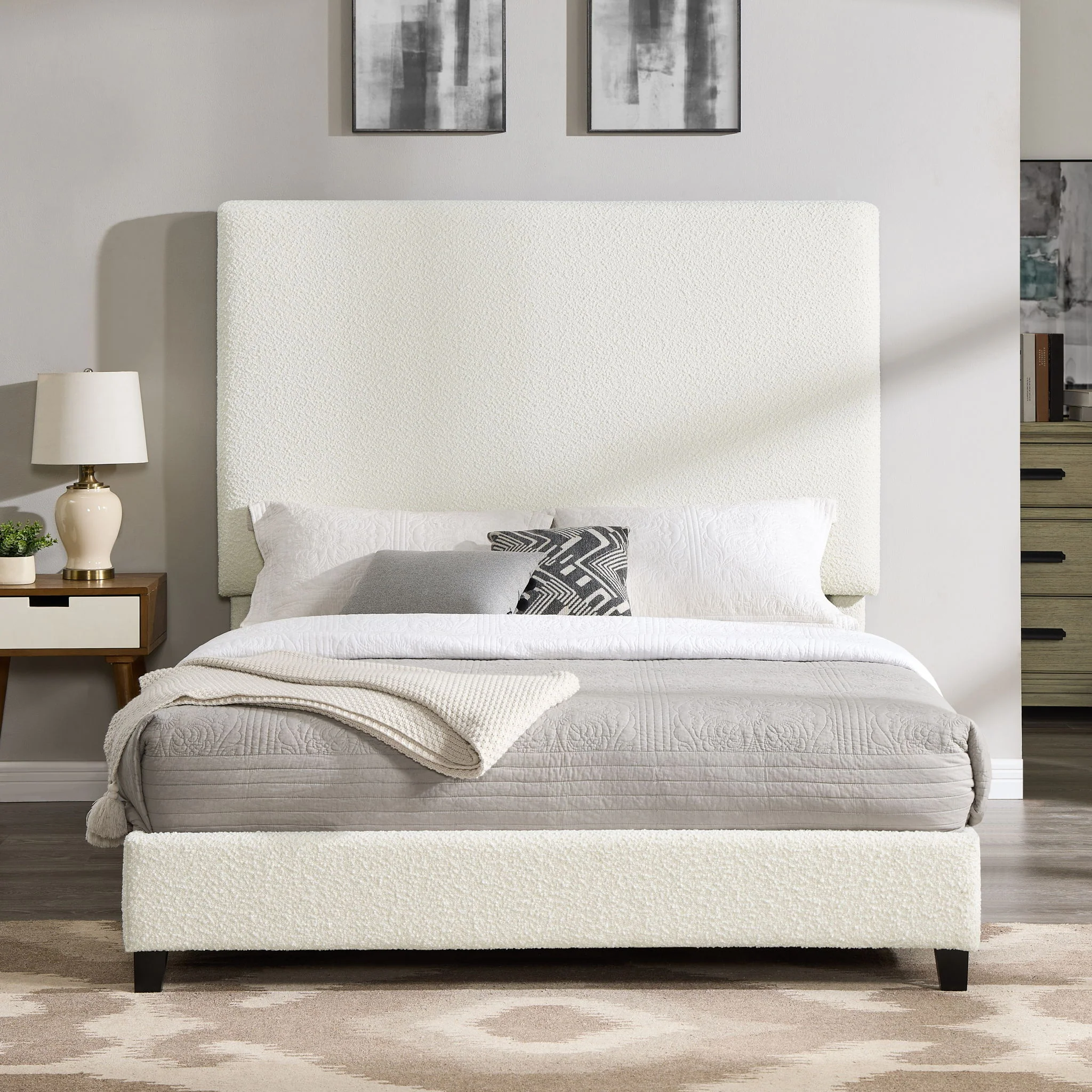 Upholstered Headboard Platform Bed - Image 8