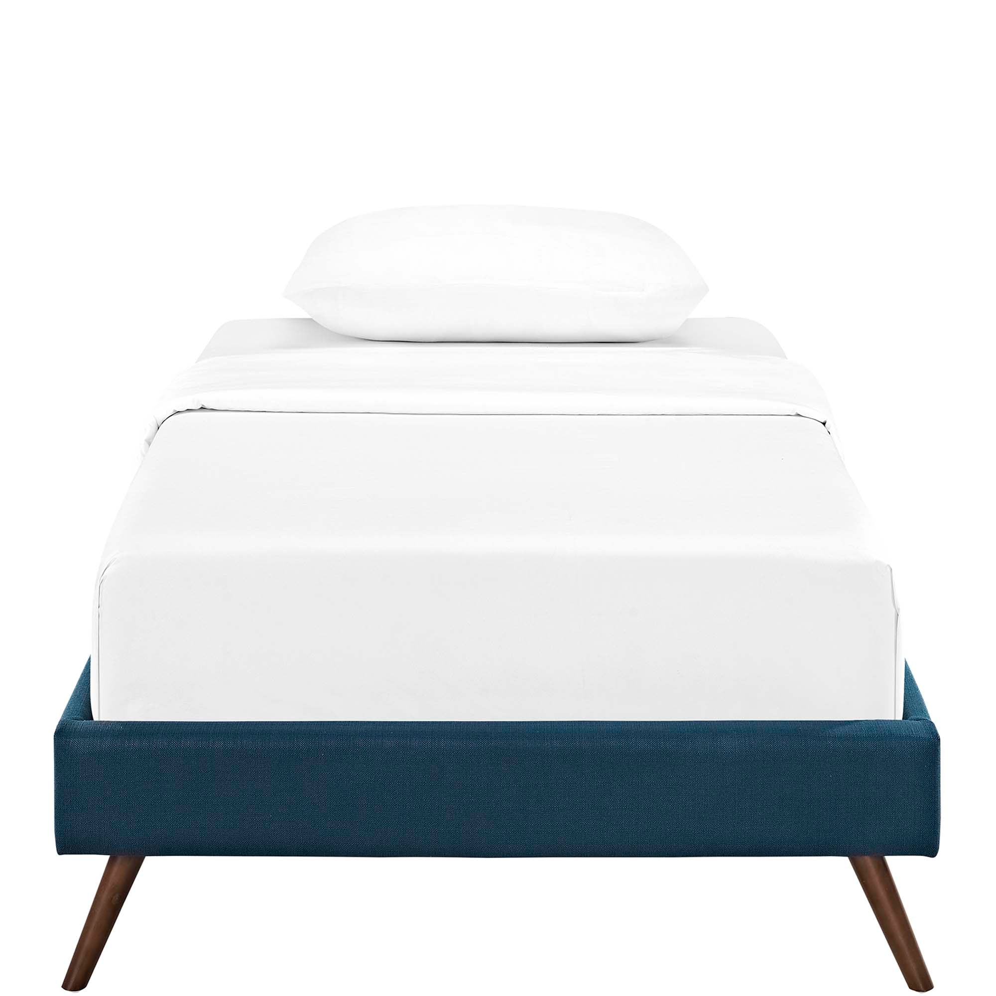 Upholstered Platform Bed Frame with Round Splayed Legs - Image 3