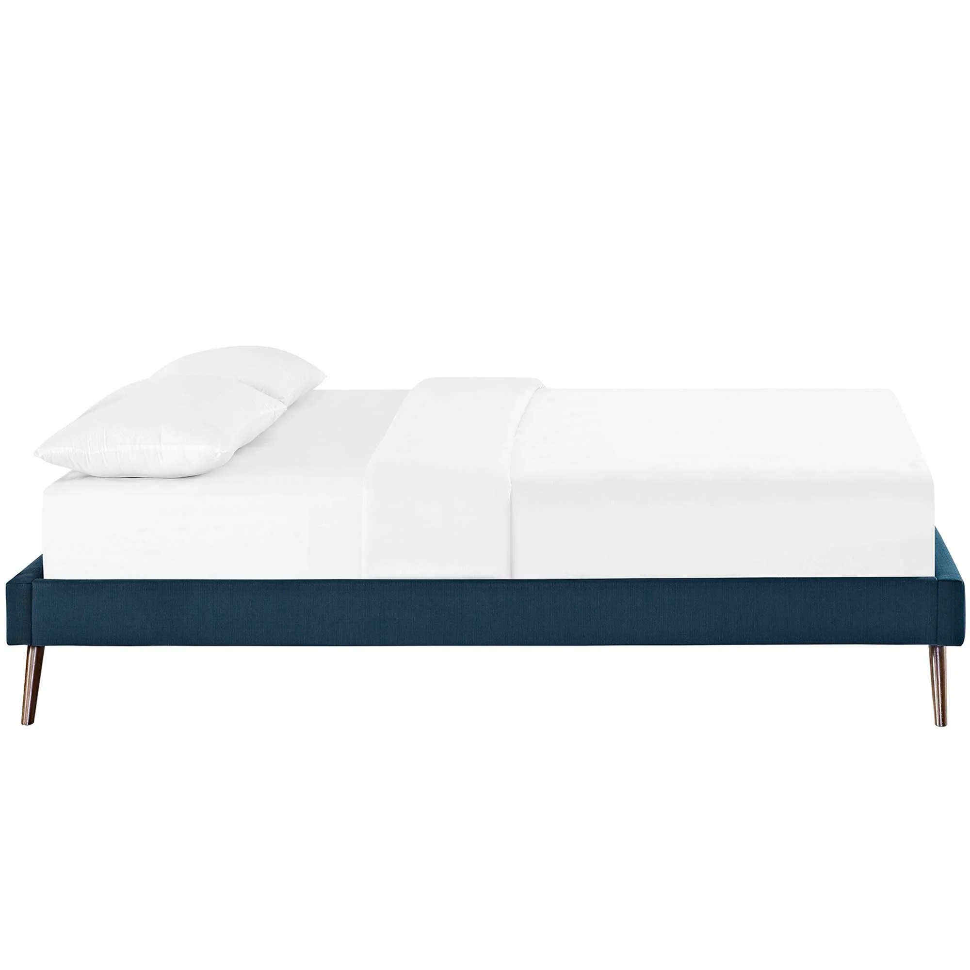 Upholstered Platform Bed Frame with Round Splayed Legs - Image 32