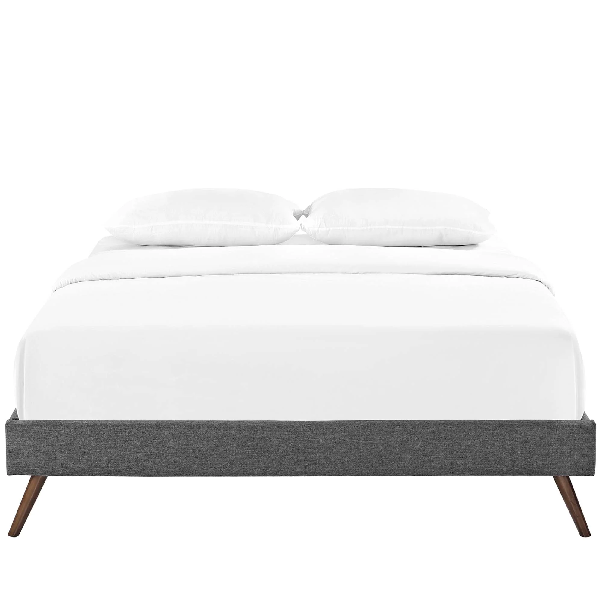 Upholstered Platform Bed Frame with Round Splayed Legs - Image 38