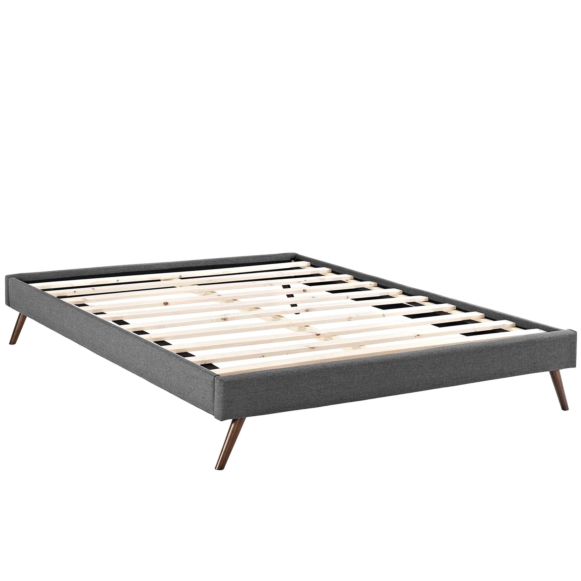 Upholstered Platform Bed Frame with Round Splayed Legs - Image 39