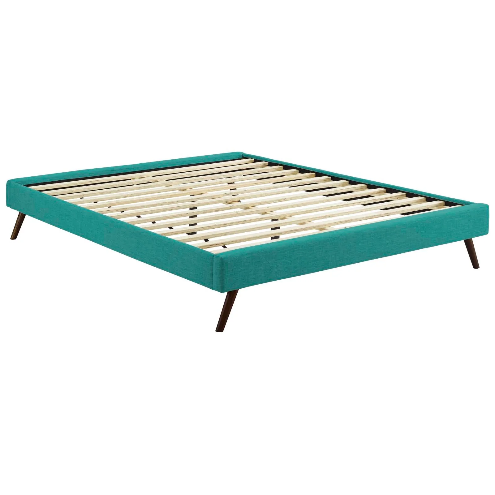 Upholstered Platform Bed Frame with Round Splayed Legs - Image 44