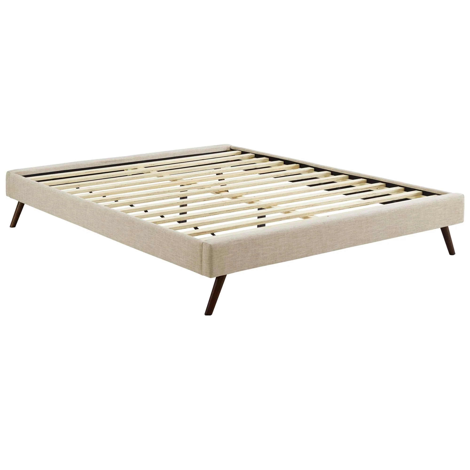 Upholstered Platform Bed Frame with Round Splayed Legs - Image 49