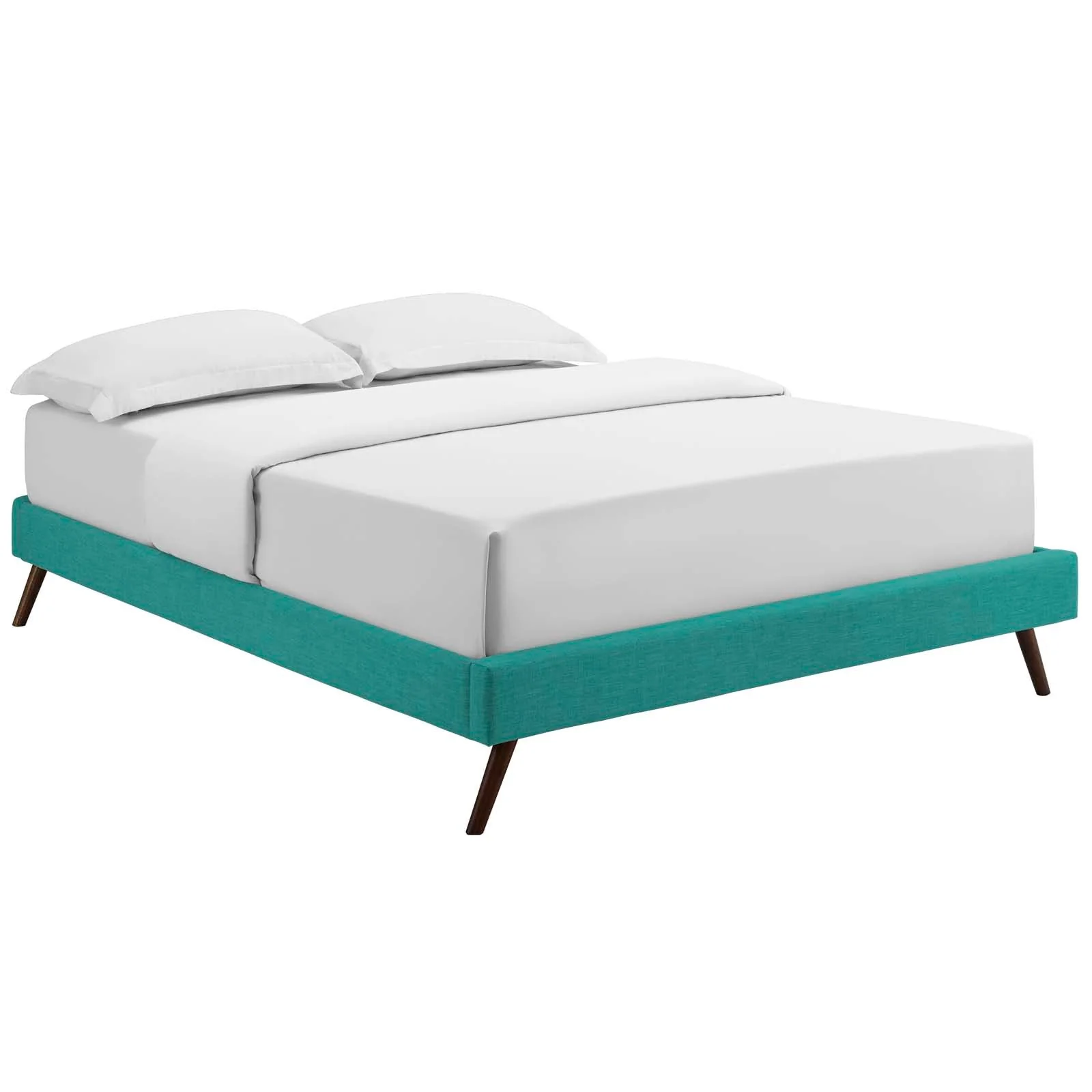 Upholstered Platform Bed Frame with Round Splayed Legs - Image 51