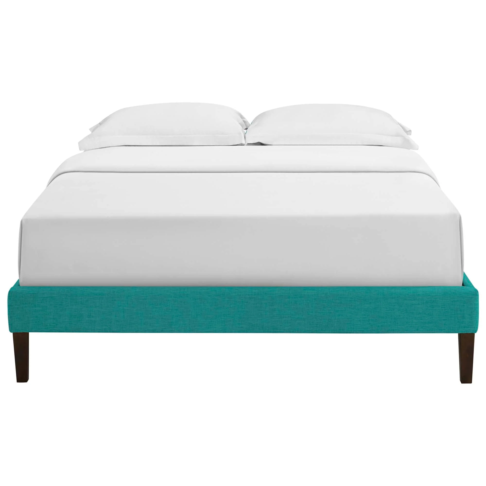 Upholstered Platform Bed Frame with Squared Tapered Legs - Image 23