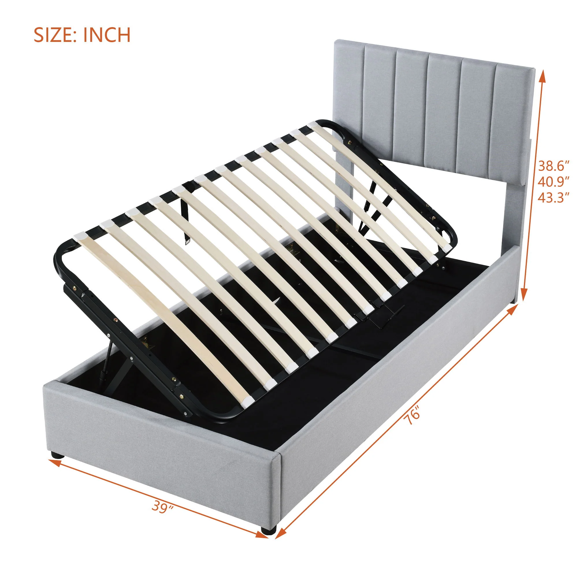 Upholstered Platform Bed With A Hydraulic Storage System - Image 19