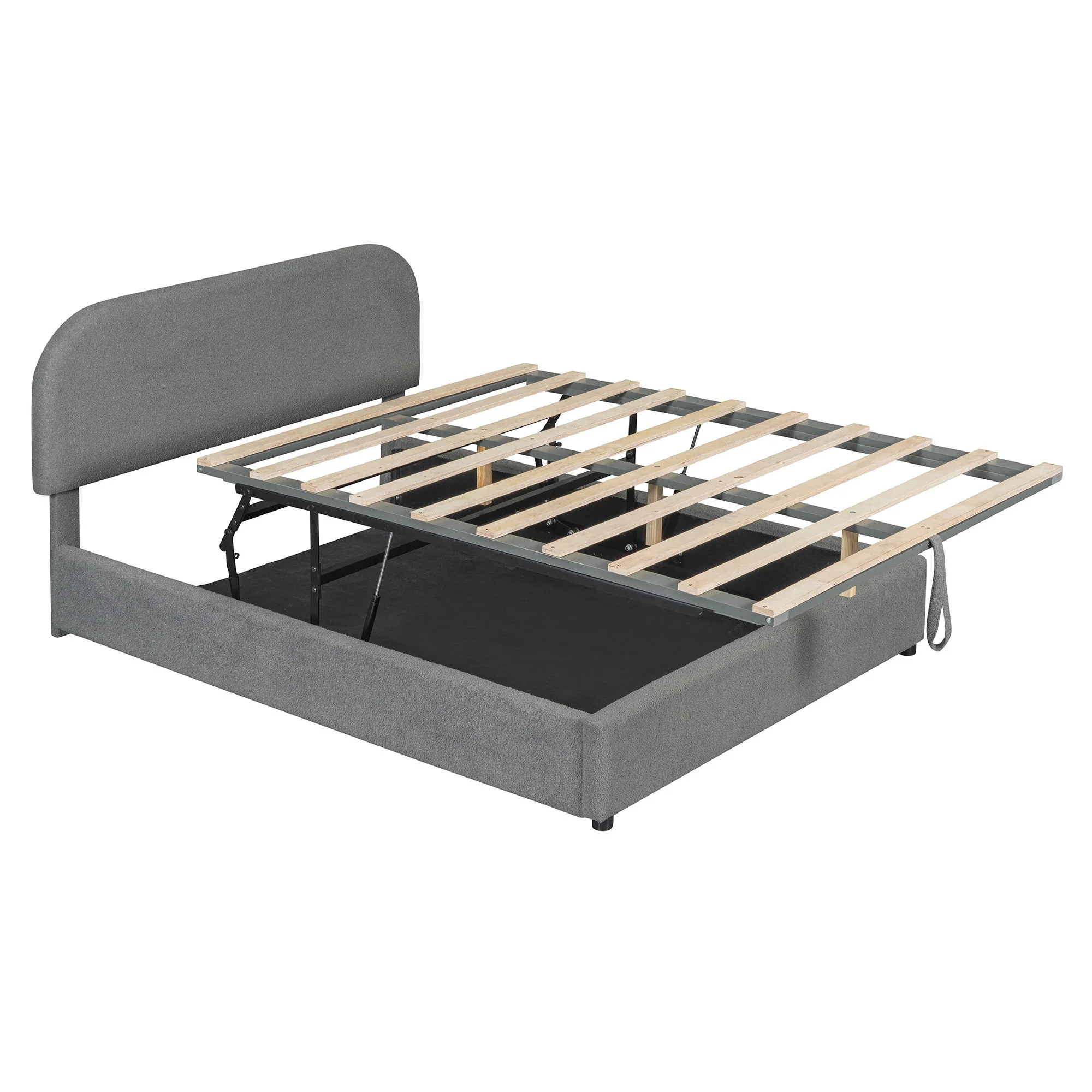 Upholstered Platform Bed With Hydraulic Storage System - Image 34