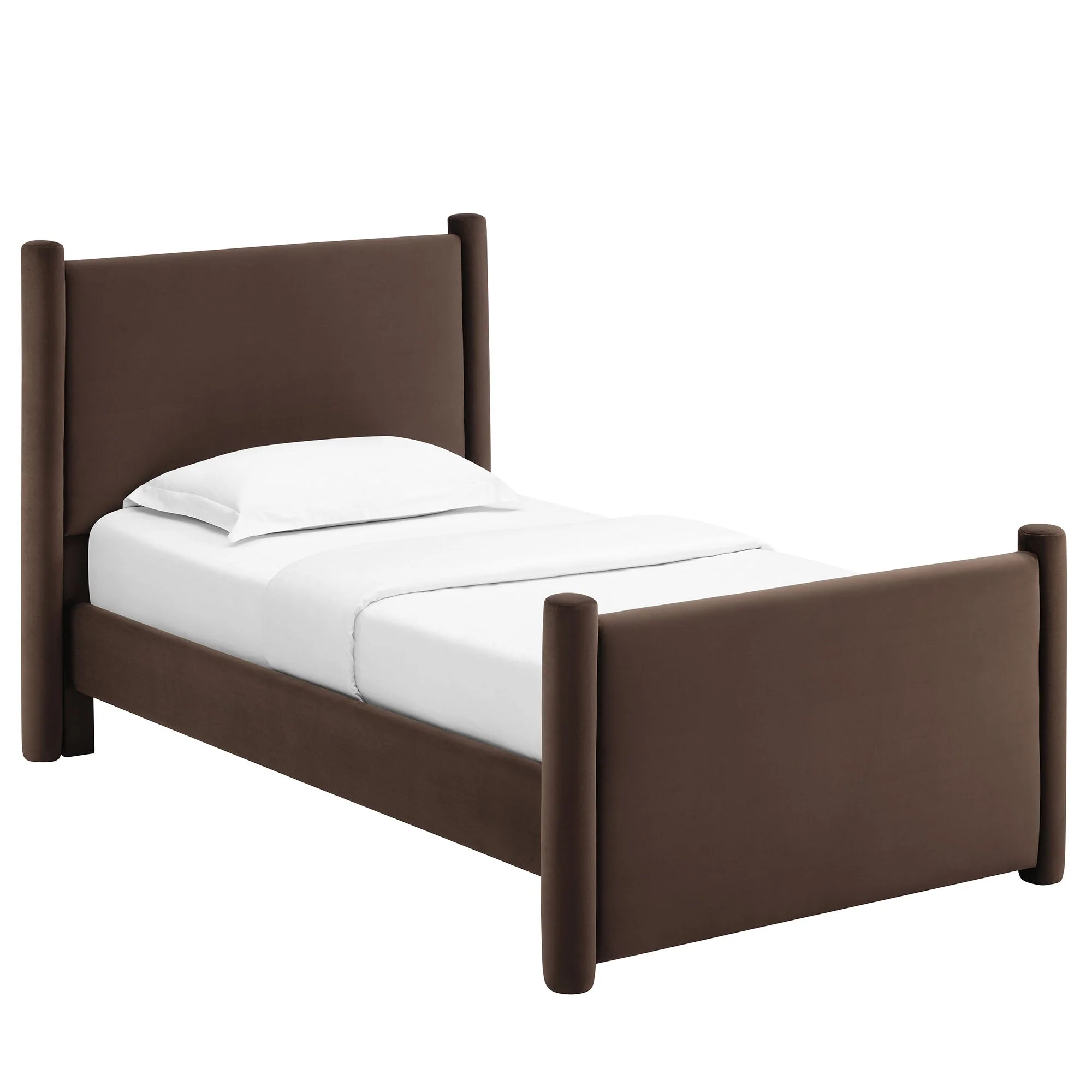 Upholstered Platform Bed with Padded Headboard and Footboard - Image 6