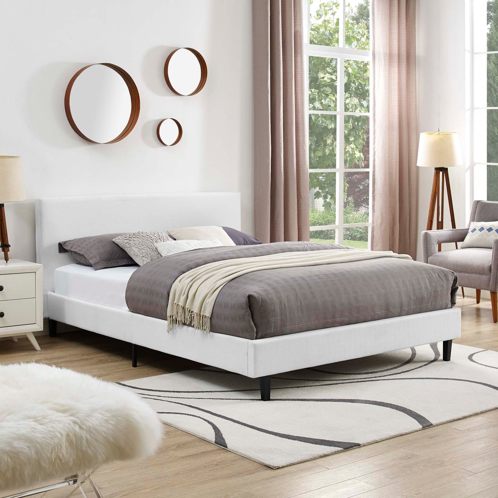 Upholstered Platform Bed with Slatted Support System - Image 49