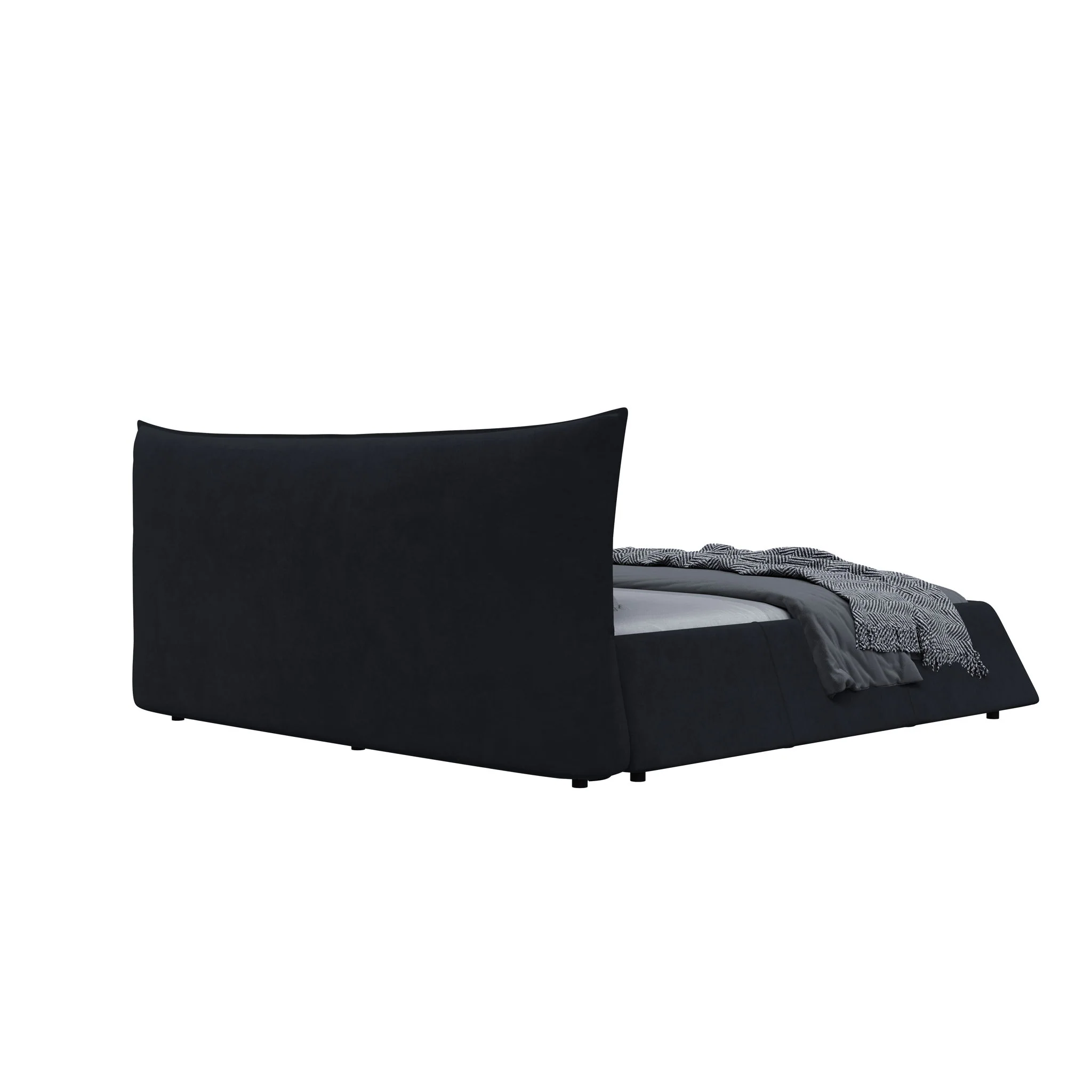 Upholstered Platform Bed With Special Shaped Headboard - Image 10