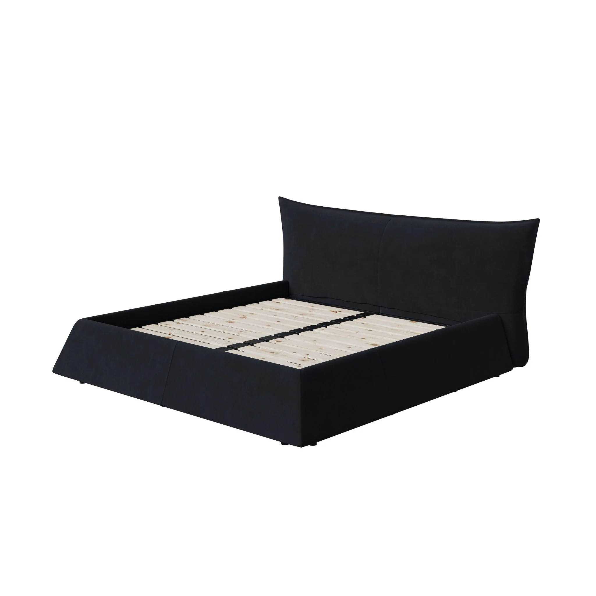 Upholstered Platform Bed With Special Shaped Headboard - Image 7