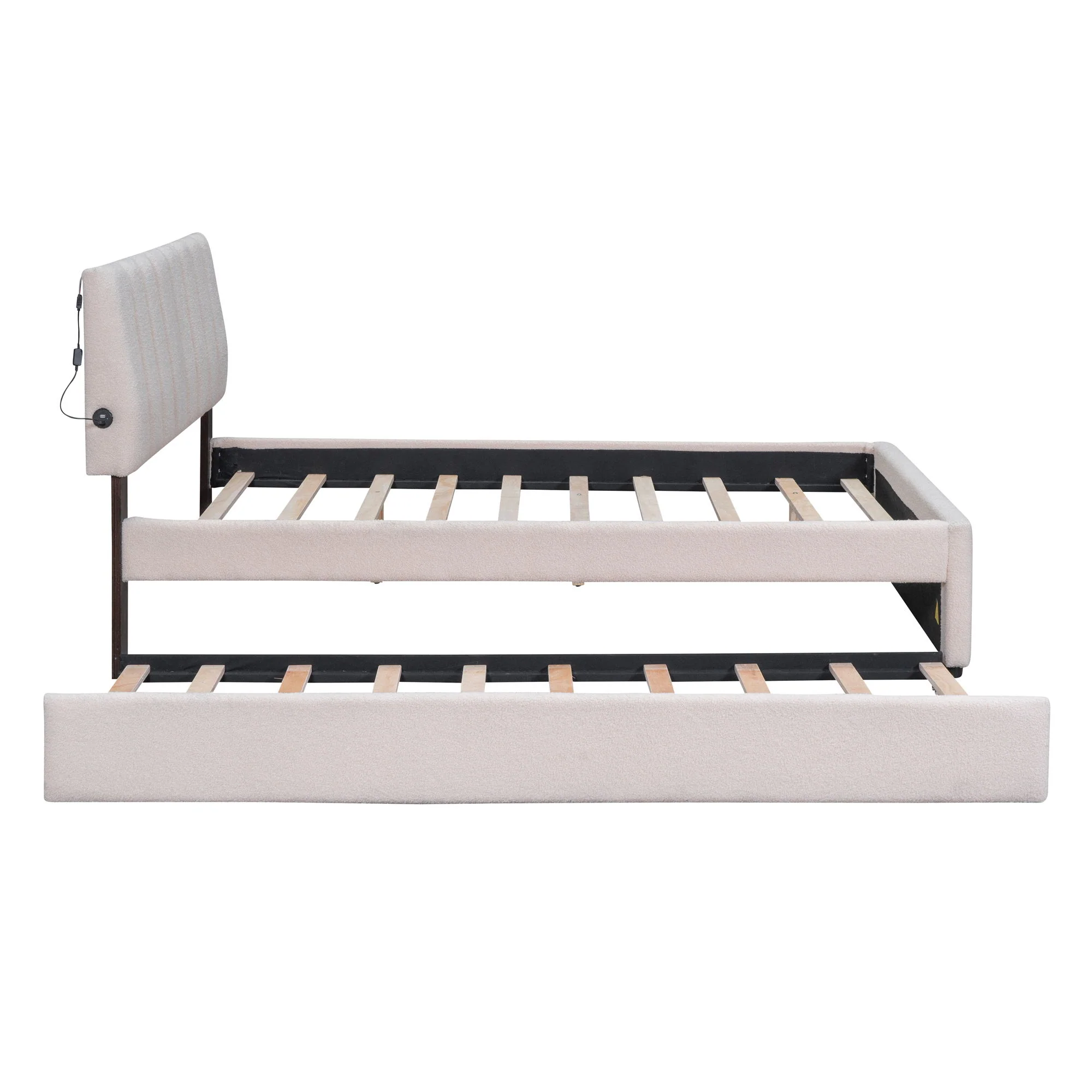Upholstered Platform Bed With Trundle - Image 23